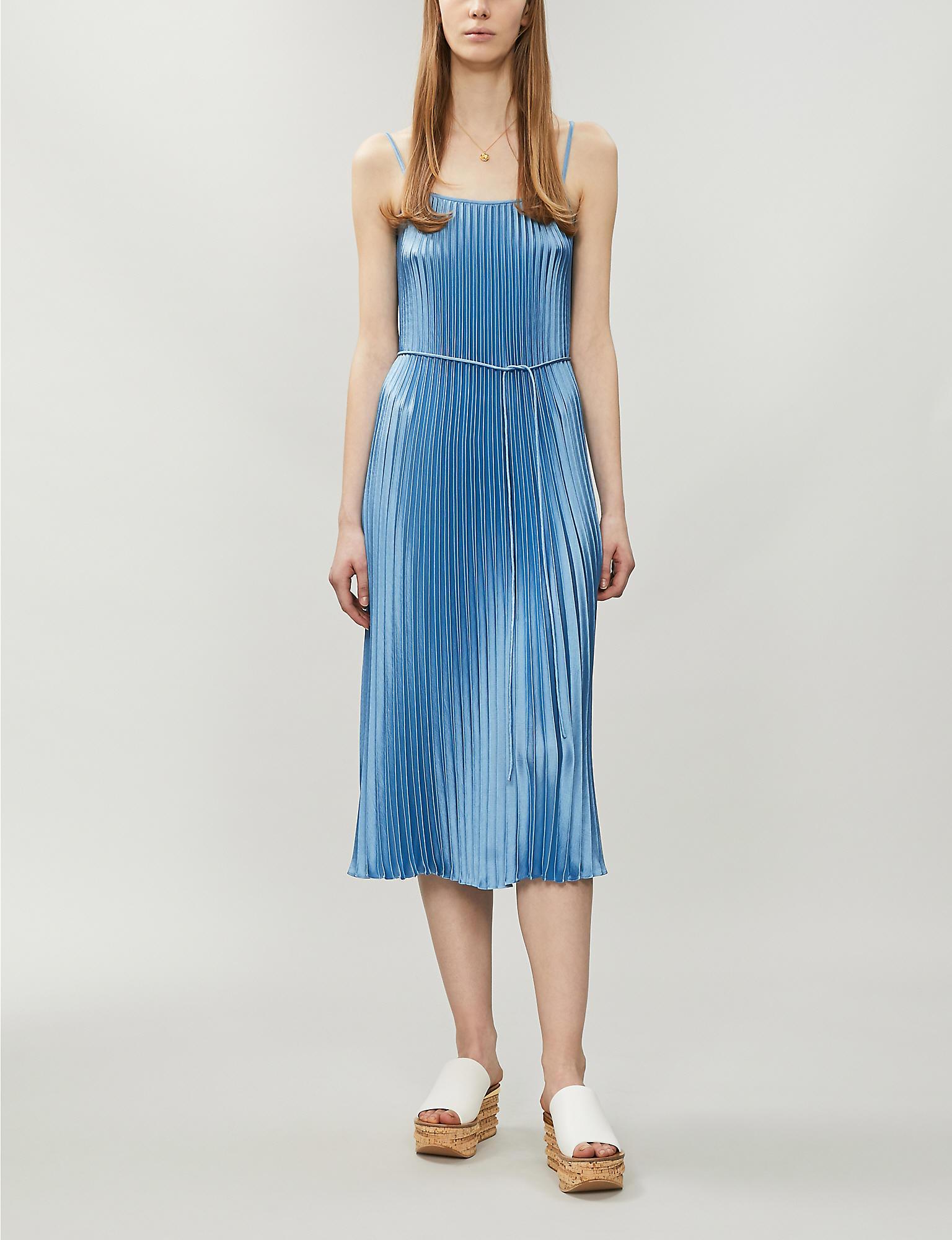 Vince Vince Bias-Cut Satin V-Neck Midi-Length Slip Dress | Dresses