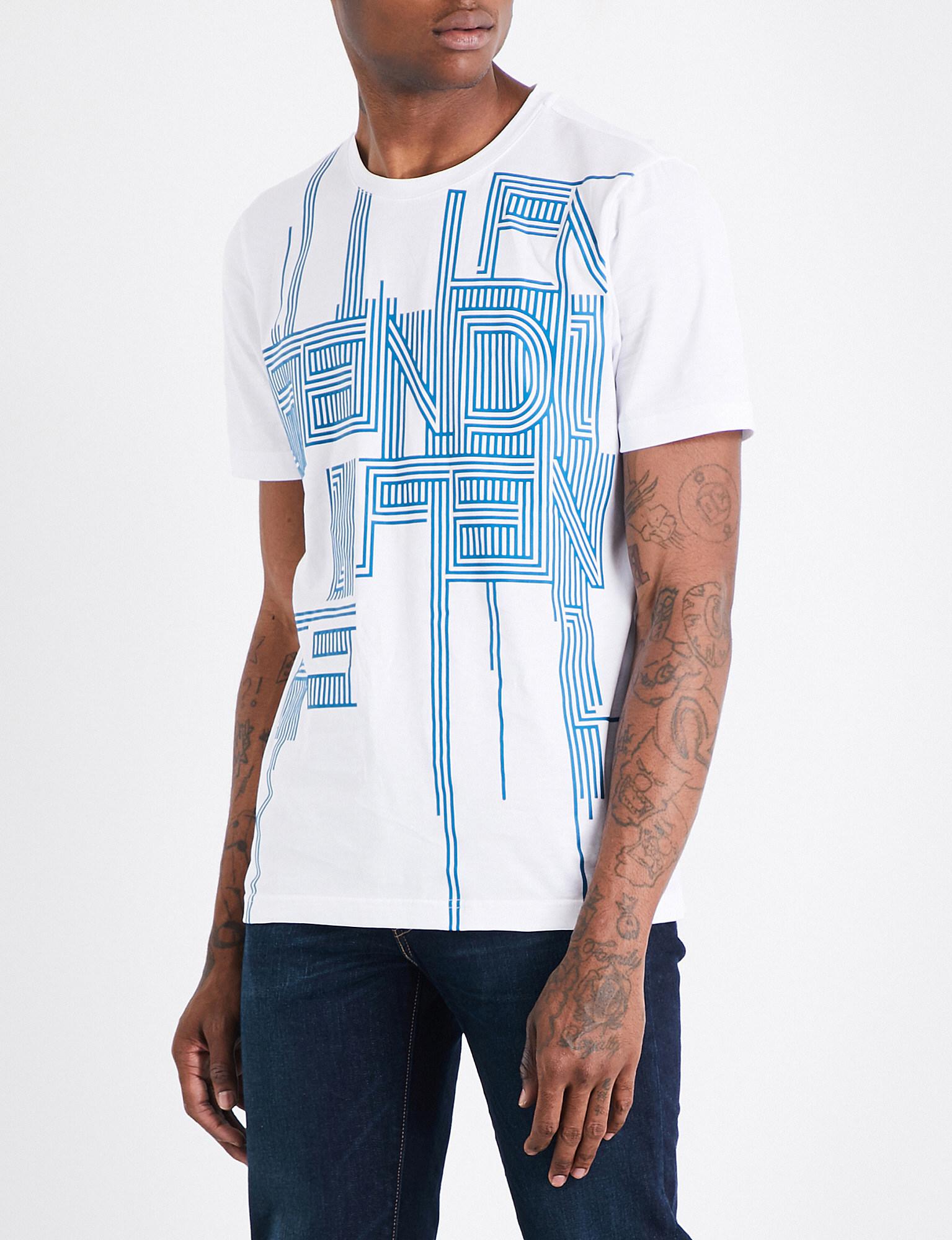 fendi logo jersey shirt