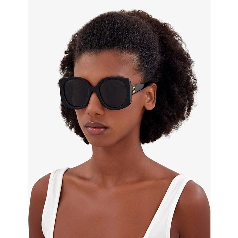 Gucci GG1257S Rectangle-frame Tortoiseshell Acetate Sunglasses in Black |  Lyst