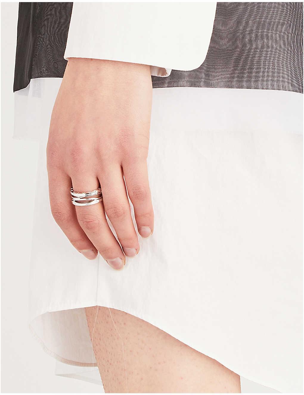BVLGARI Women's White Gold  Zaha Hadid Four Band 18ct White-gold Ring  in Metallic | Lyst