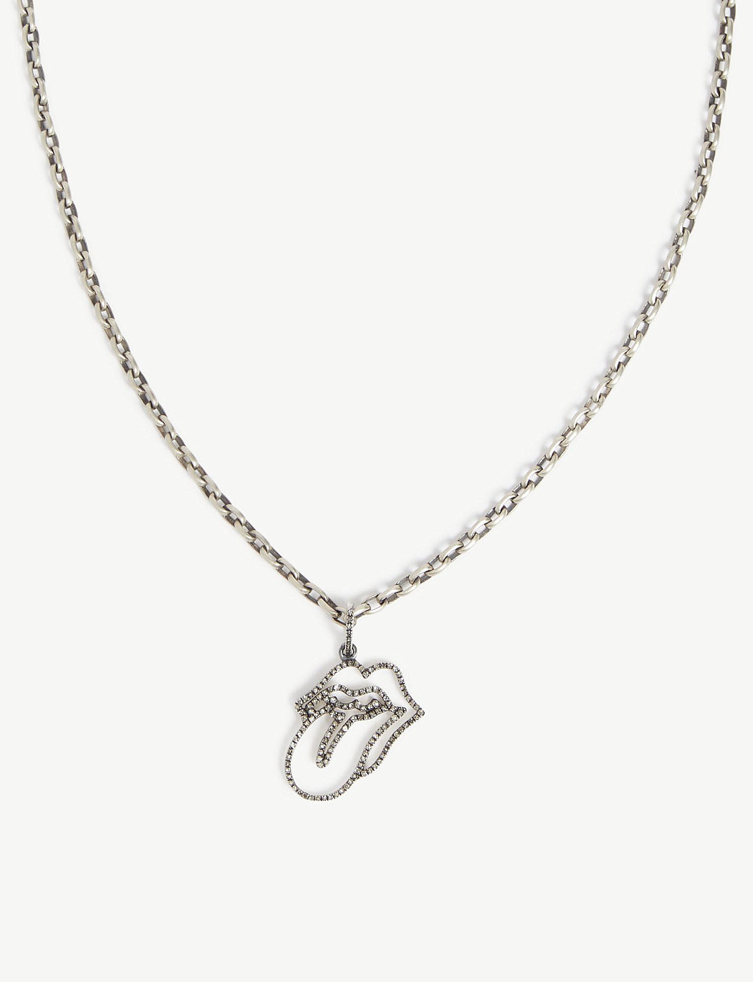Jade Jagger Silver Rolling Stones Necklace in Metallic for Men | Lyst