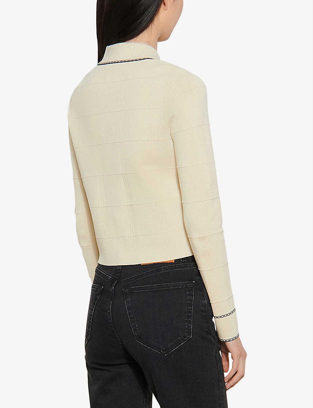 Sandro Denim Lore Braided-trim Knitted 