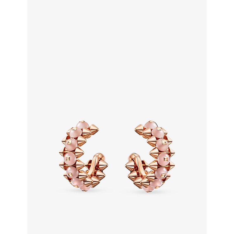 Cartier Clash De Mini 18Ct Rose- And Chalcedony Hoop Earrings in