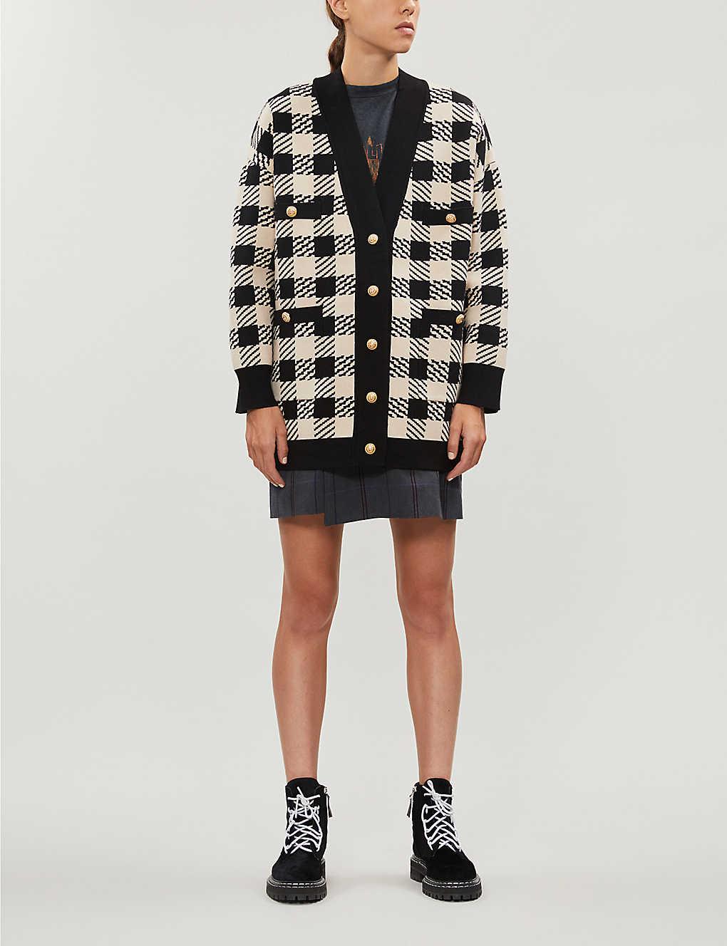 sandro checked cardigan