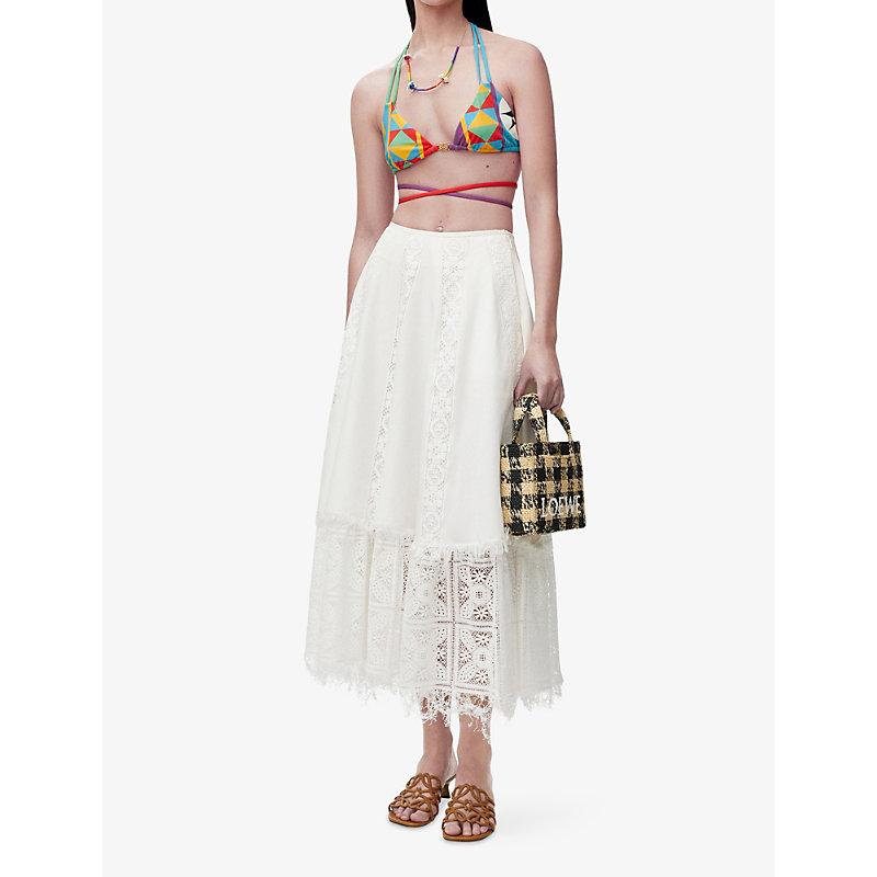LOEWE Paula's Ibiza cotton and silk midi skirt スカート 上質 Paula's Ibiza cotton and silk midi skirt in white - Loewe