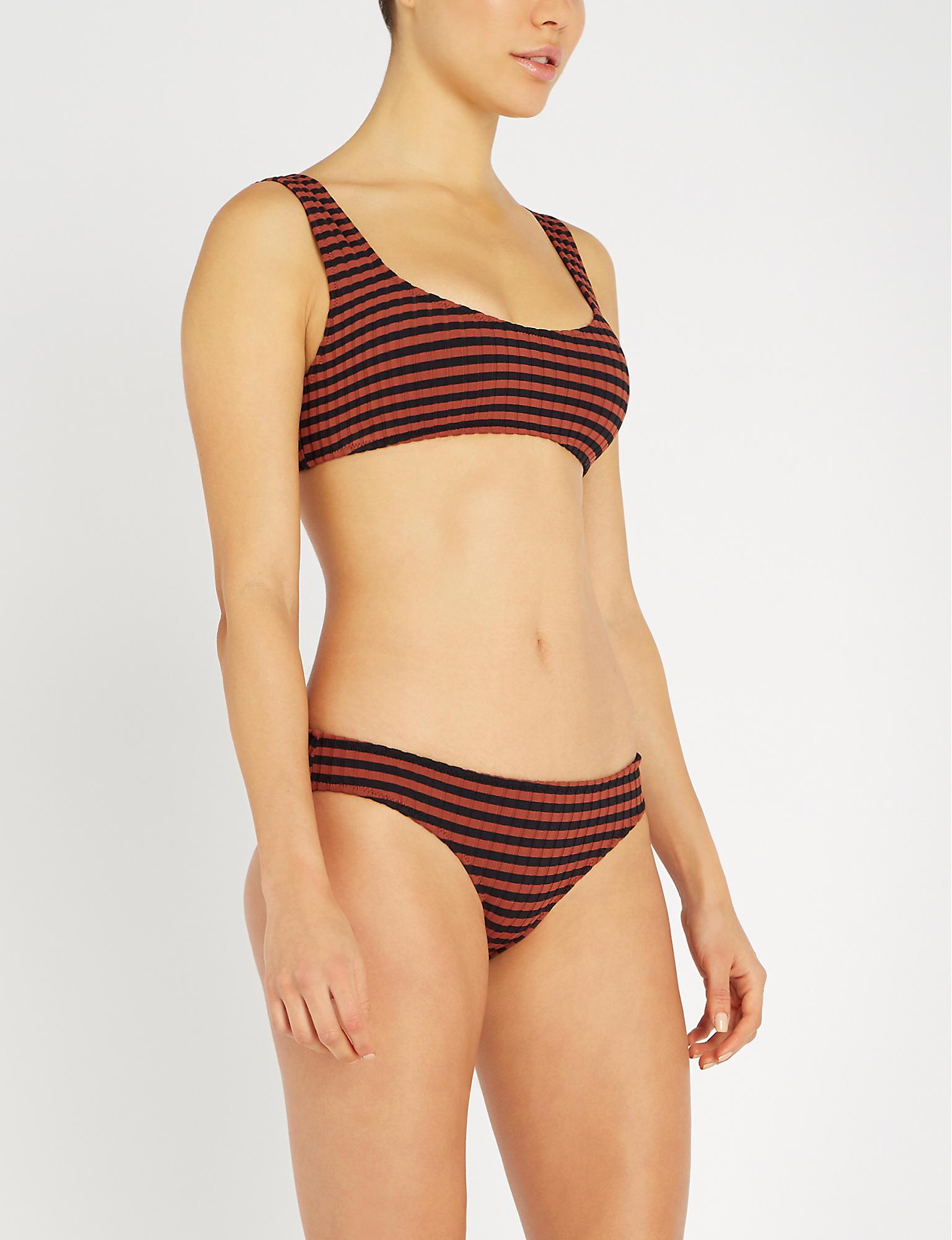 striped scoop neck bikini