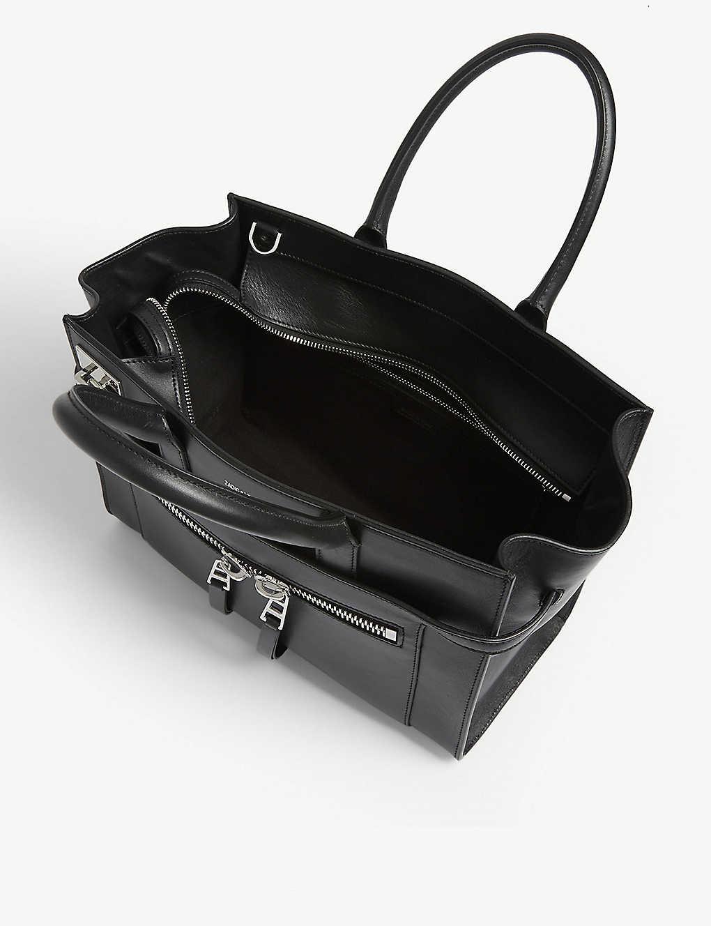 Zadig & Voltaire Candide Black Leather Medium Zip And Lock Bag