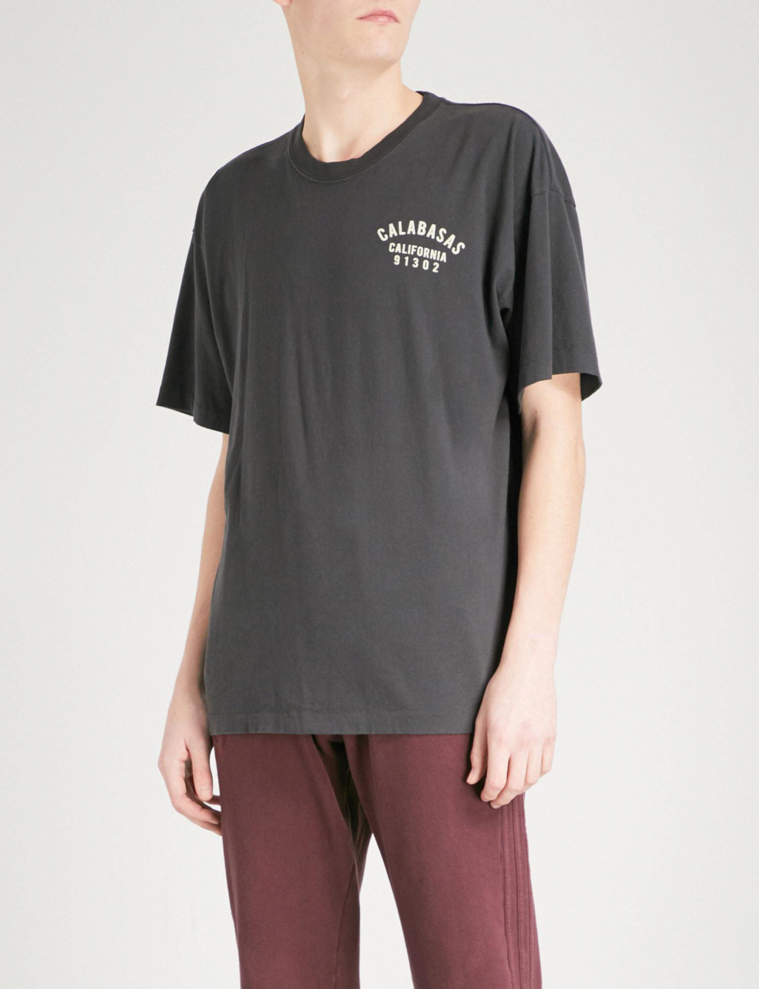 enkelt gang frynser spektrum Yeezy Season 5 Calabasas Cotton-jersey T-shirt for Men | Lyst