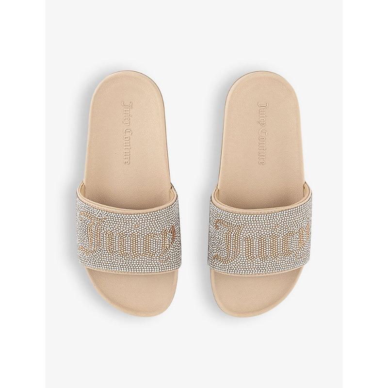 【Juicy Couture】DIAMANTE SLIDE ロゴ ラインストーン サンダル Juicy Couture Slide On Sandals Clear Bling Rhinestone Clear