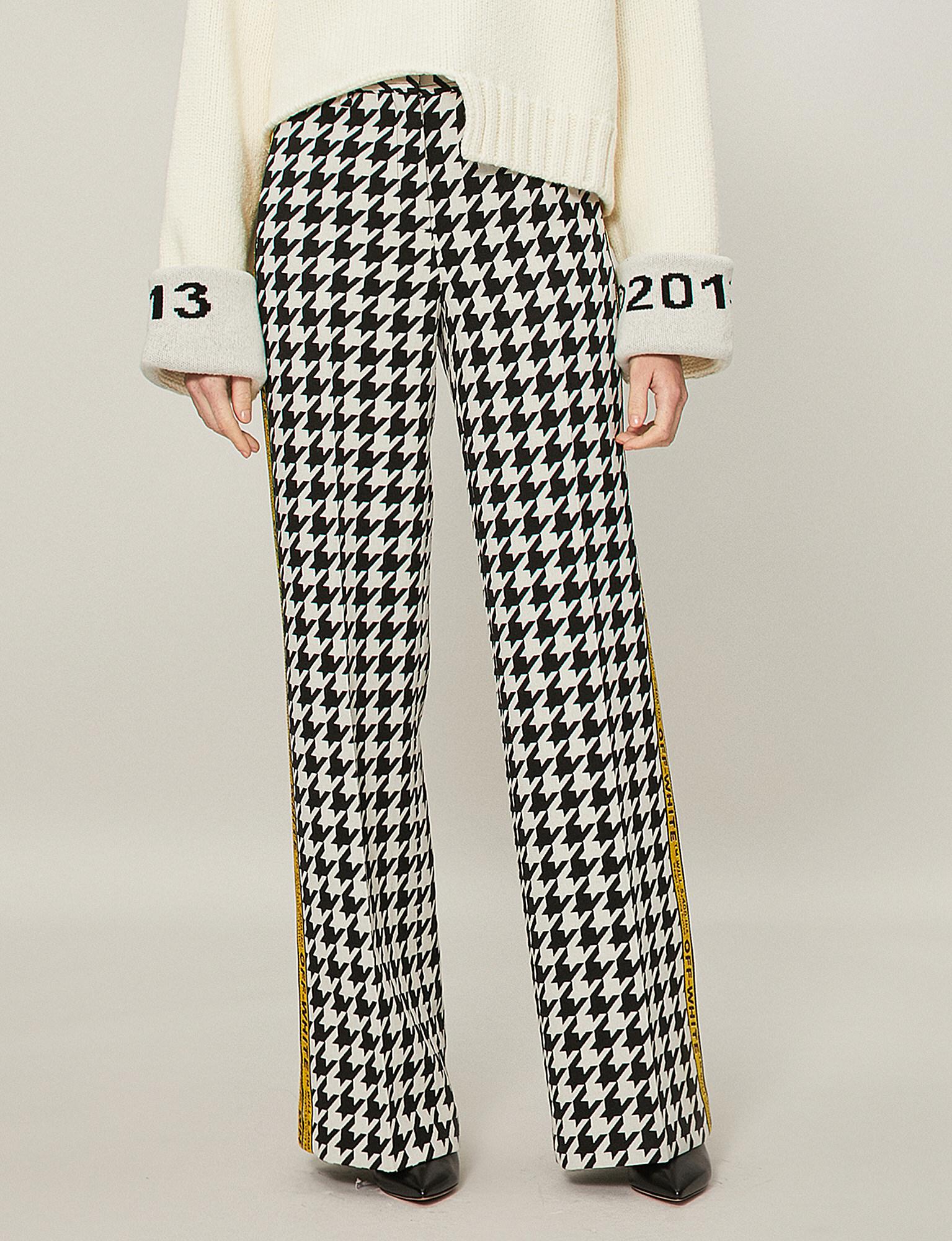 off white houndstooth pants