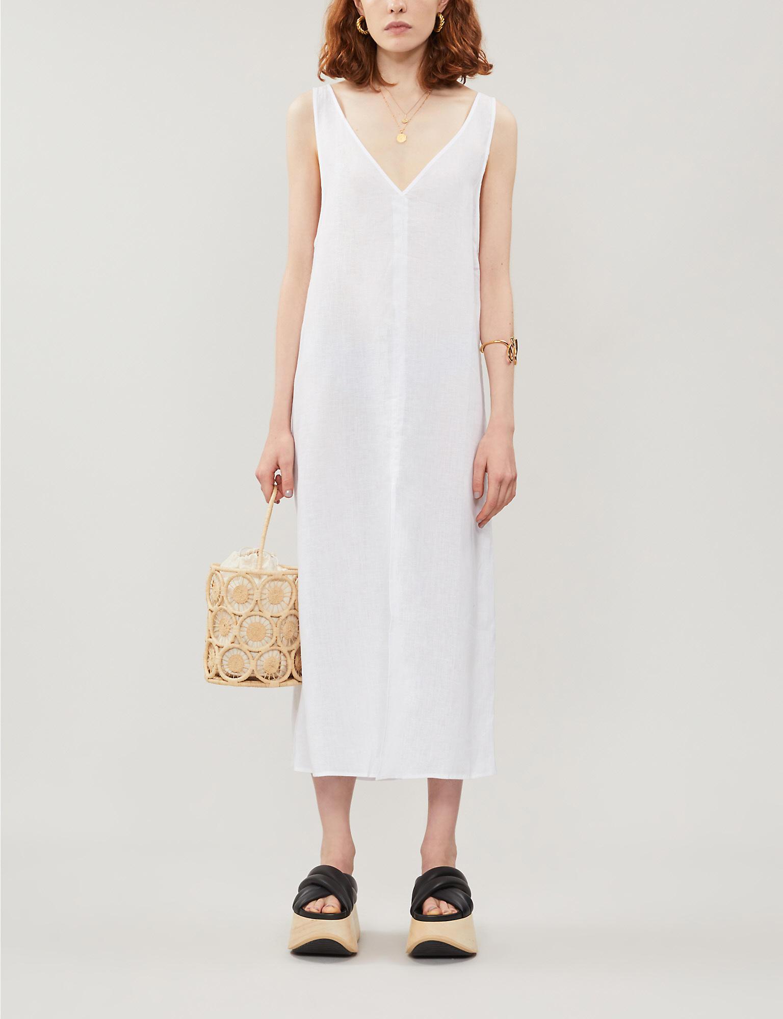 reformation white linen dress