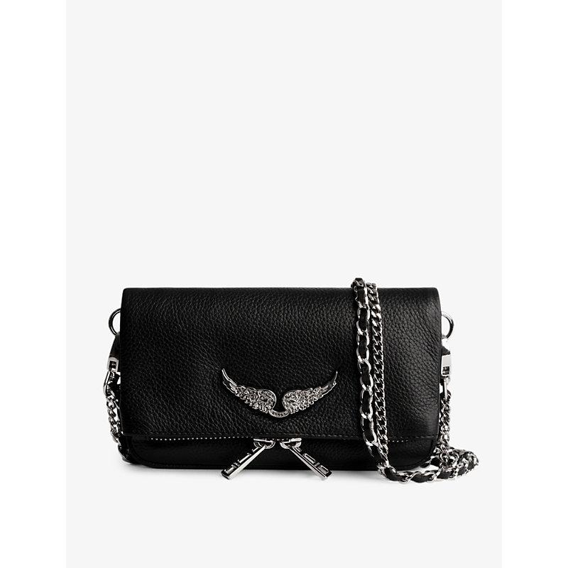 Zadig & Voltaire Rock Nano Wing-embellished Leather Shoulder Bag in Black |  Lyst