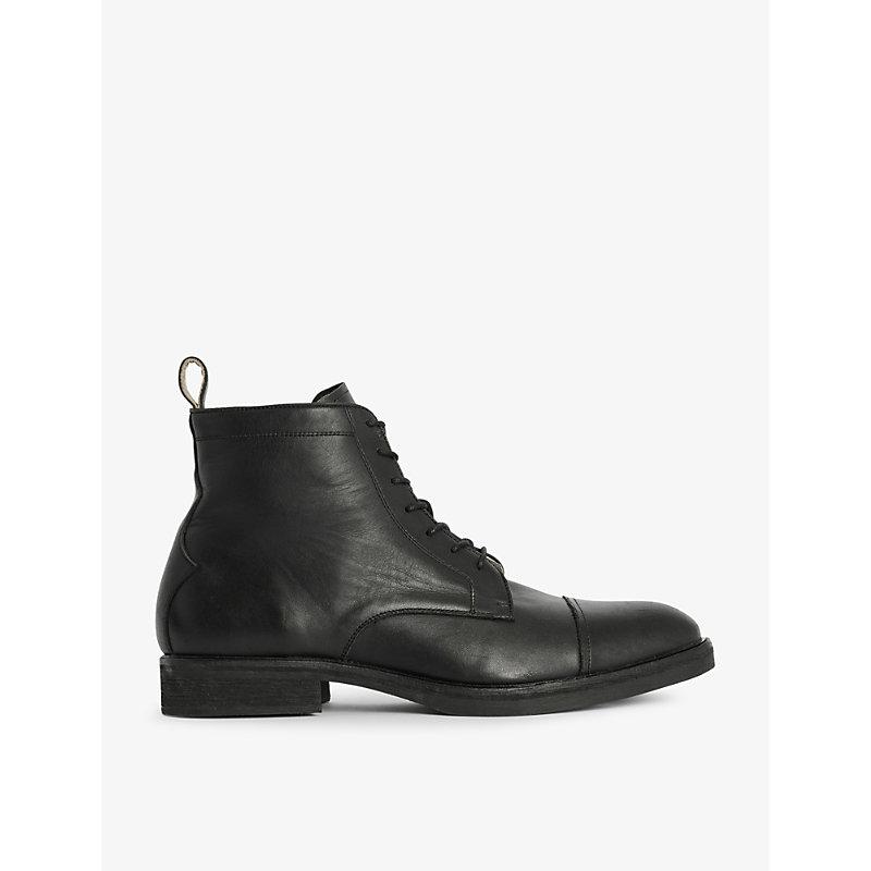 AllSaints Drago Leather Ankle Boots in Black for Men | Lyst