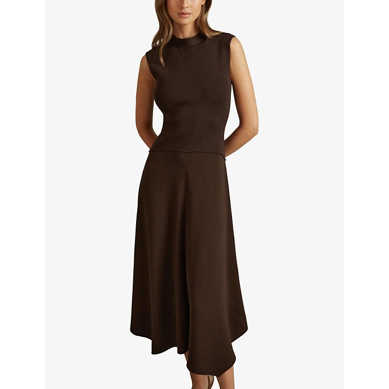 Liquorish a line midi dress in striped animal deals