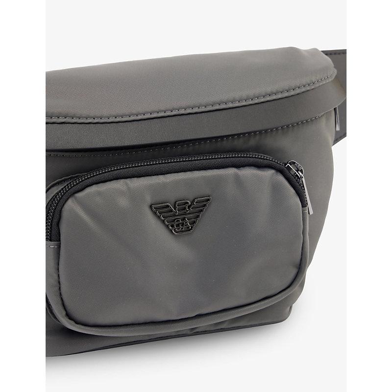 Emporio Armani Logo-embellished Shell Bum Bag in Gray for Men | Lyst