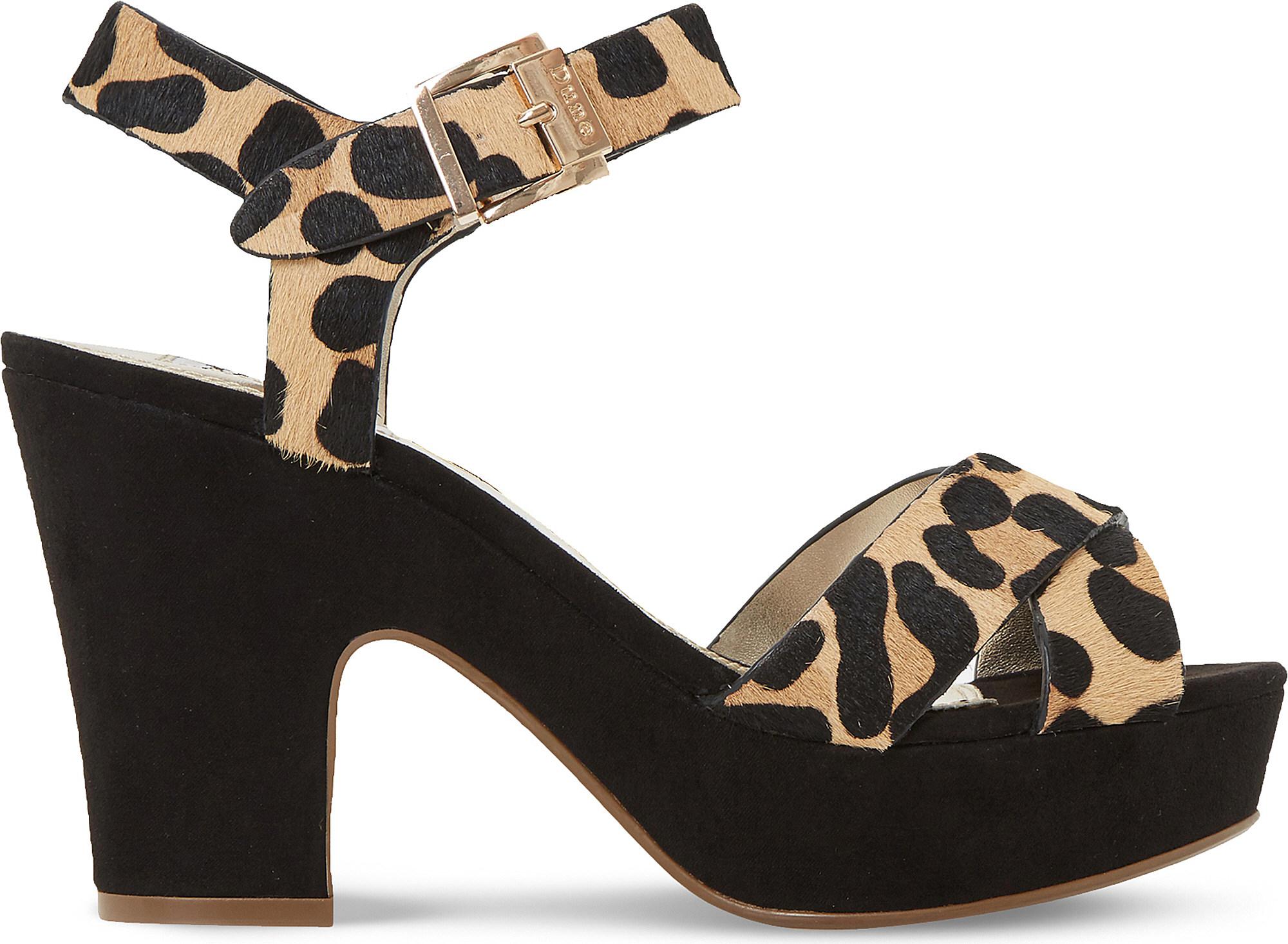 dune leopard print sandals