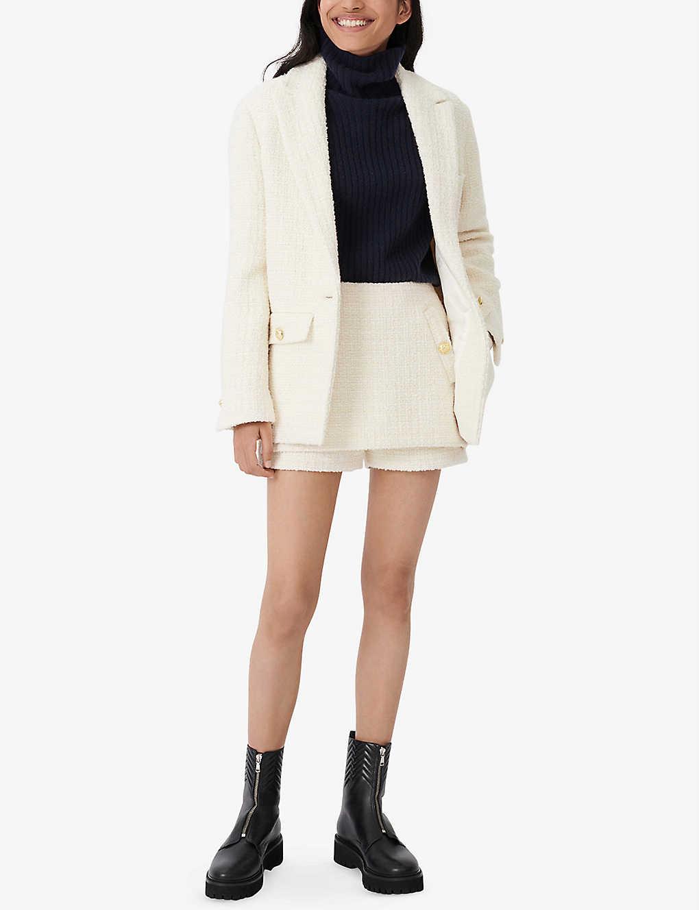 Maje Vandra Single-breasted Cotton-blend Tweed Jacket | Lyst