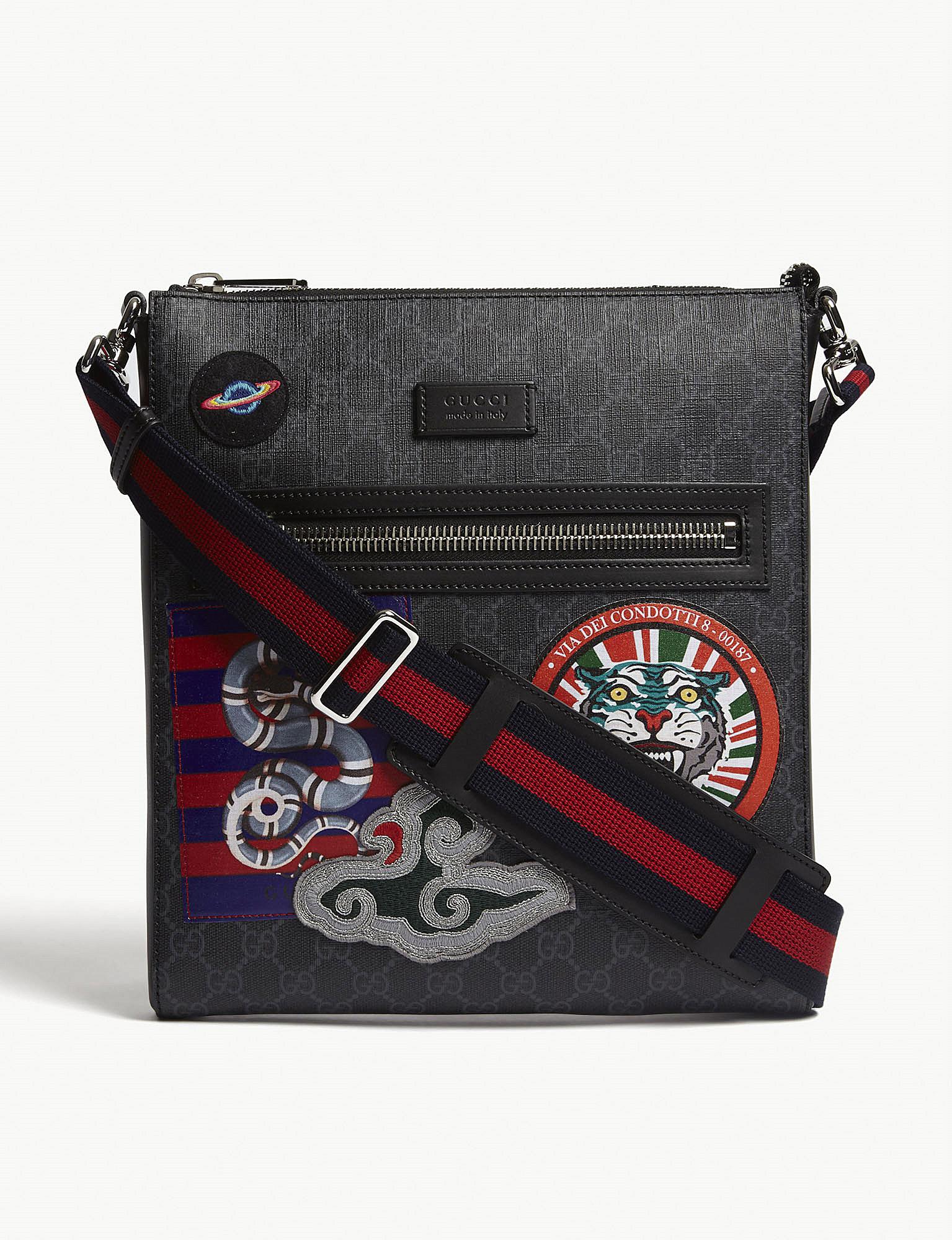 Gucci Canvas Night Courrier GG Supreme Messenger in Black for Men | Lyst
