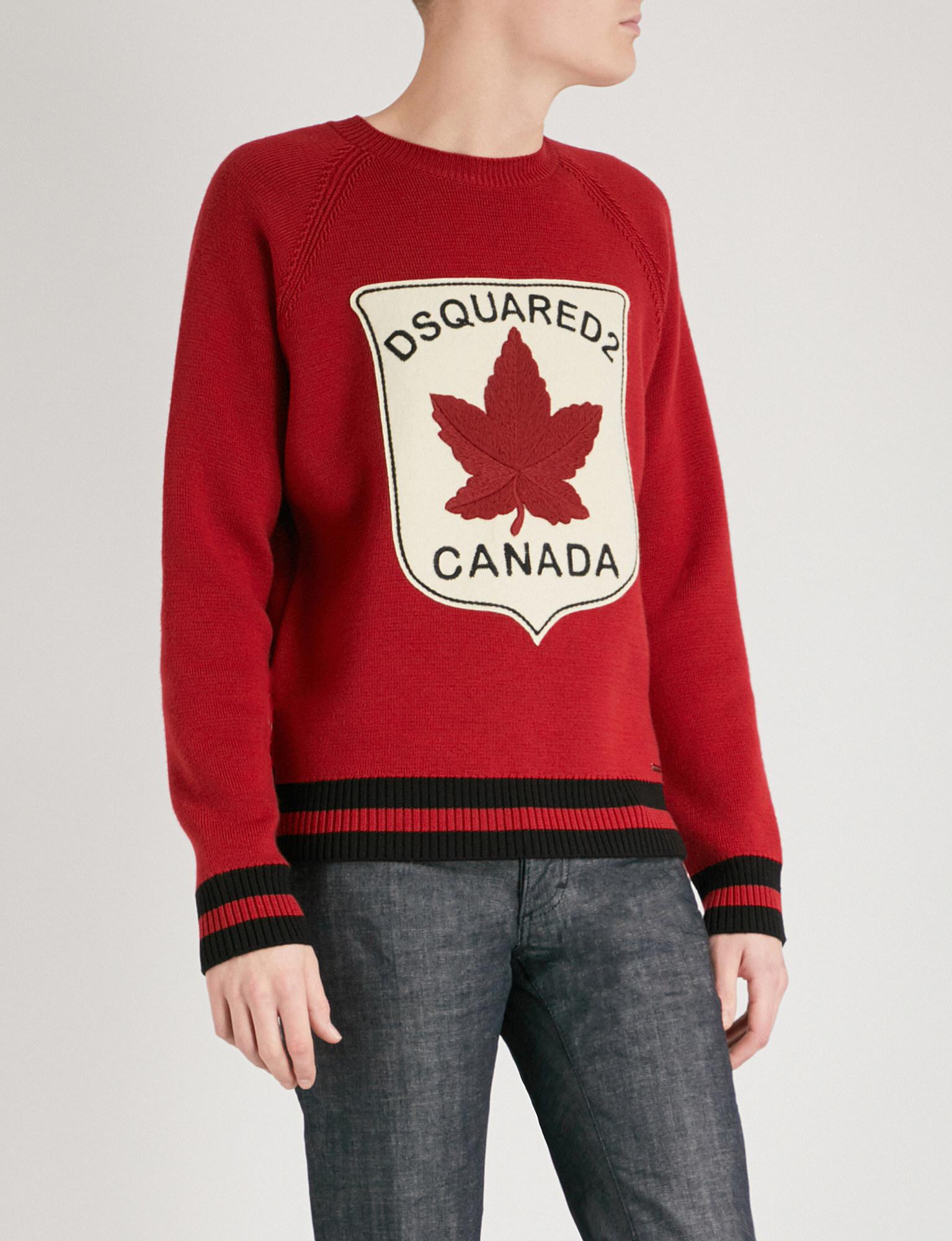 dsquared maple leaf jumper
