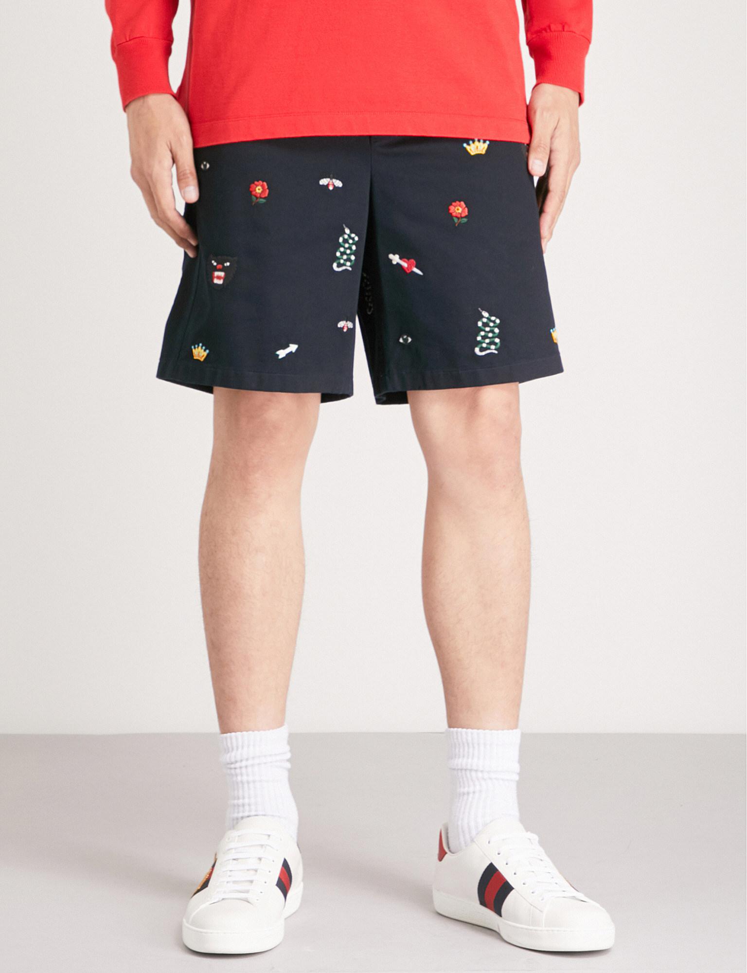 navy gucci shorts