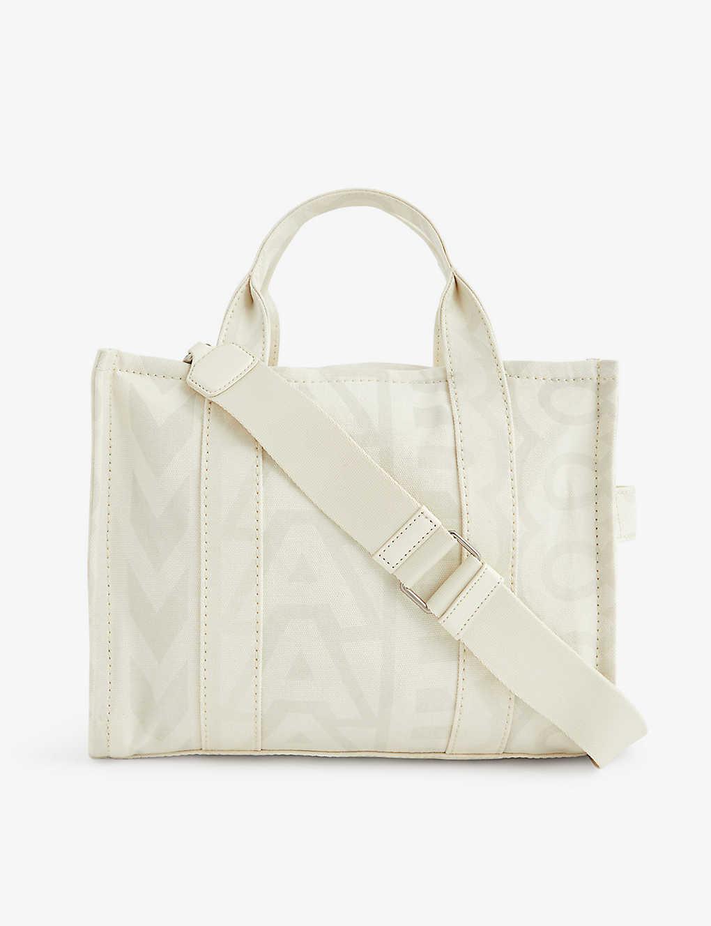 Marc Jacobs Monogram-embellished Small Cotton Tote Bag in White | Lyst