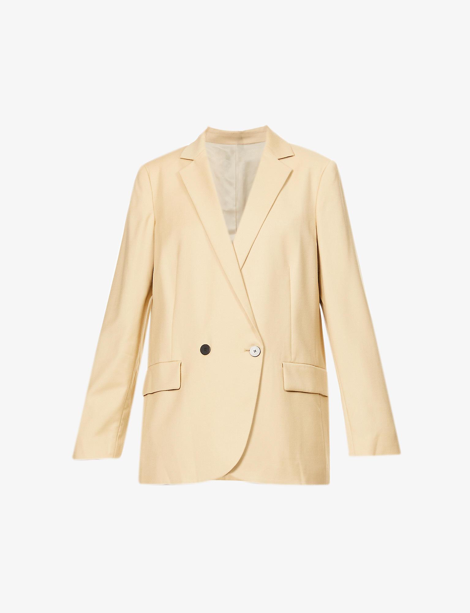 Theory Boy Double-breasted Regular-fit Wool Jacket in Natural | Lyst