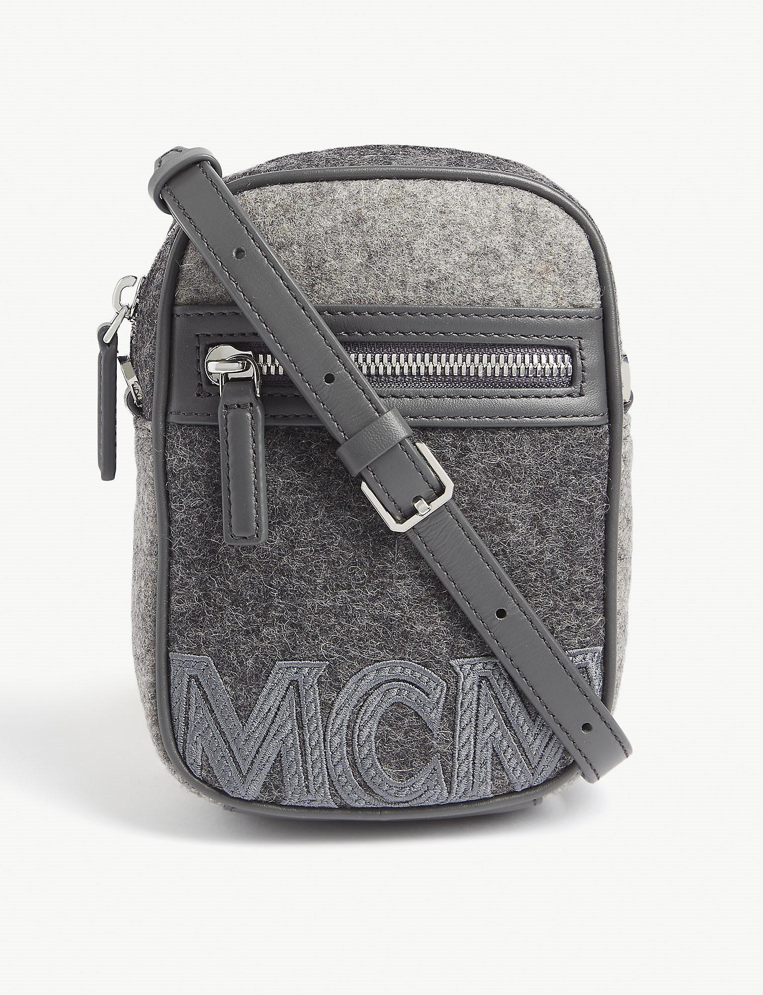 MCM Loden Stoneeffect Crossbody Bag in Gray for Men Lyst