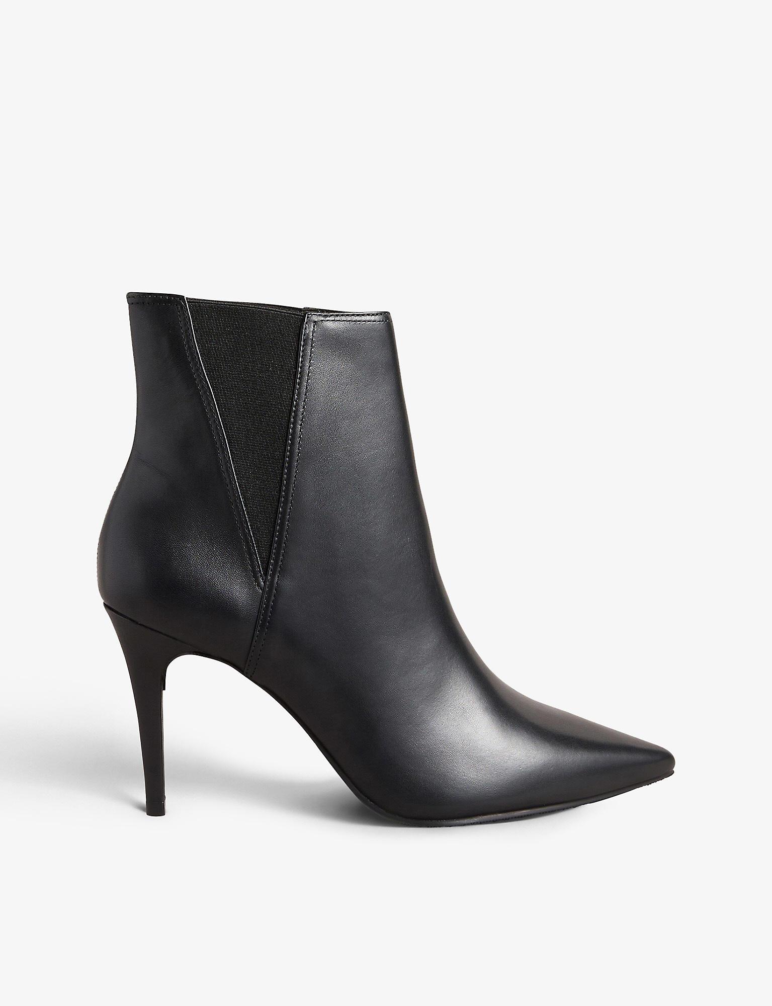 Ted Baker Maaryal Pointed toe Leather Ankle Boots in Black Lyst