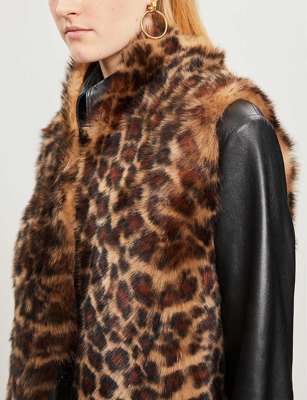 Whistles Toscana Leopardprint Fauxfur Gilet in Brown Lyst