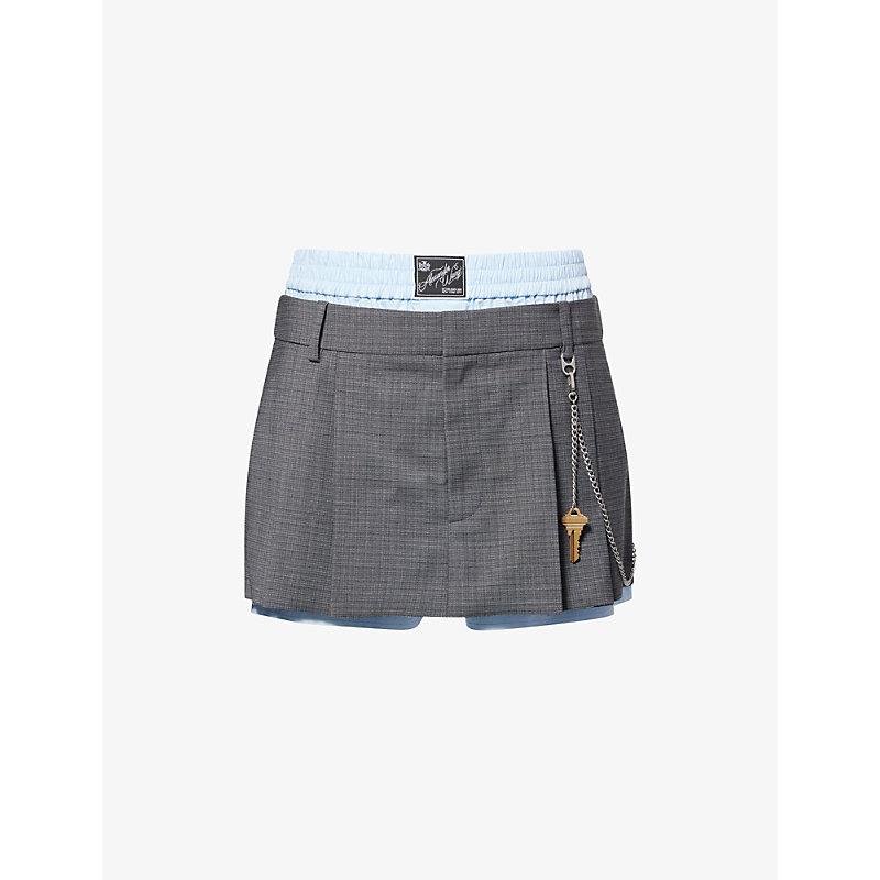 ミニスカート ALEXANDER WANG Women Mini Skirts 4DC3245461 GREY Alexander Wang Mini skirt in denim | The Fashion Square