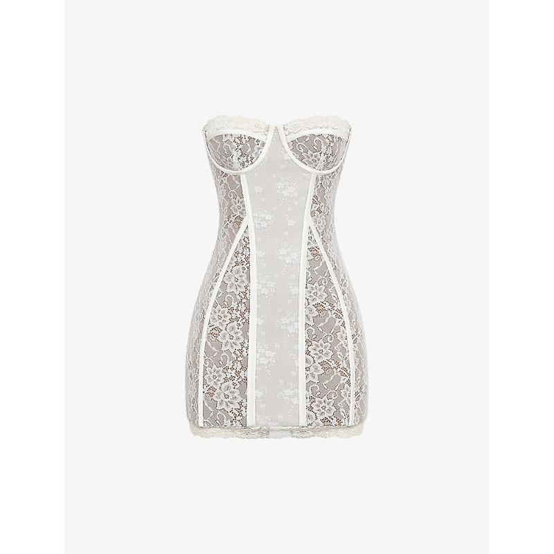 mistress rocks white tiered corset dress House of CB