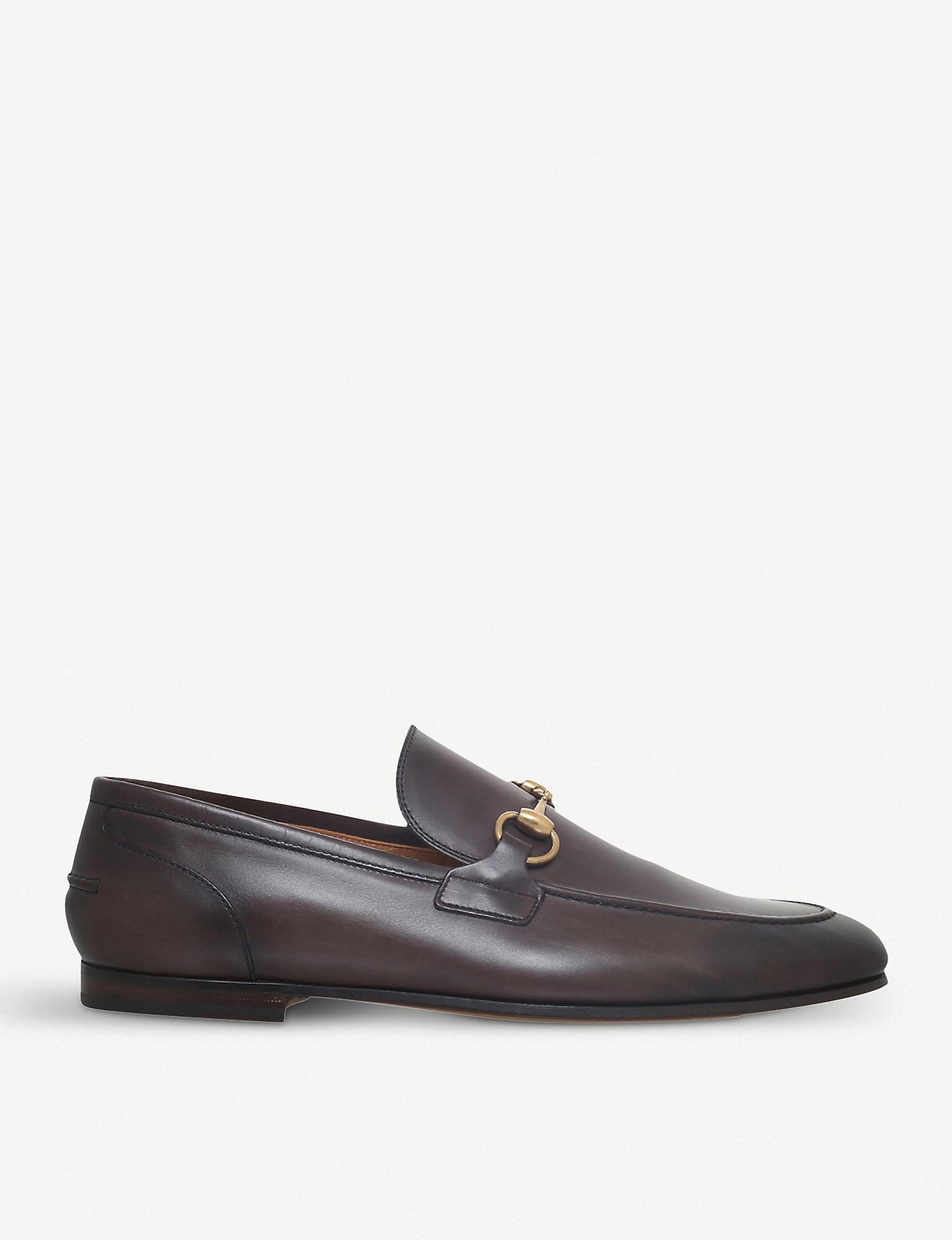 Gucci Jordaan Leather Loafers in Brown for Men - Lyst