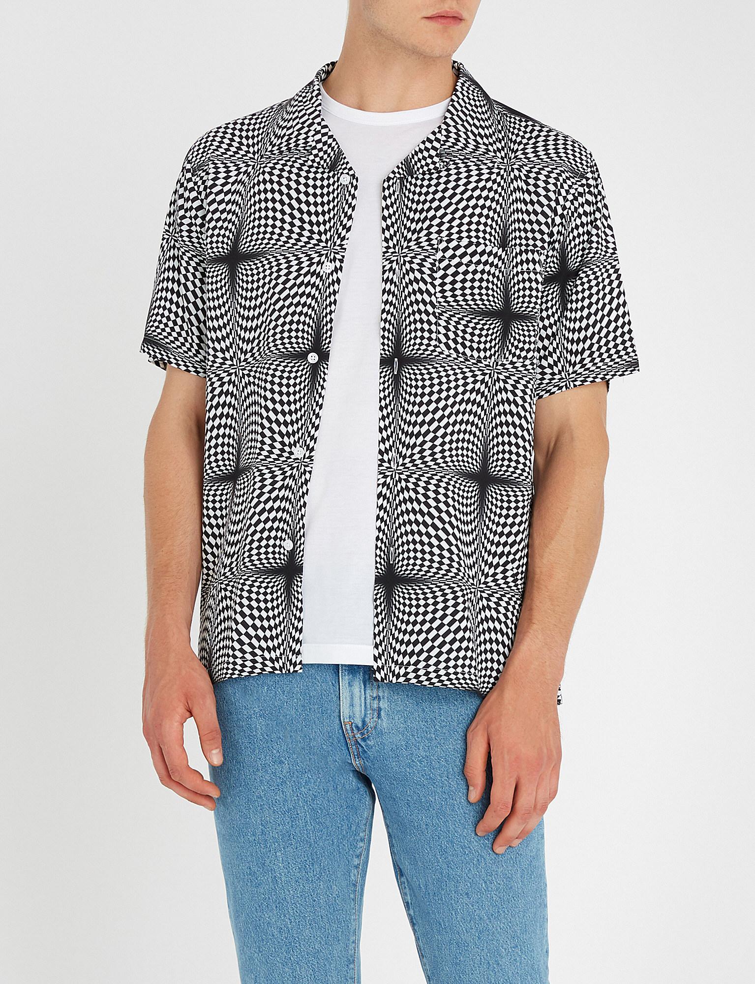 Stussy Psychedelic Checker-print Woven Shirt in White for Men | Lyst