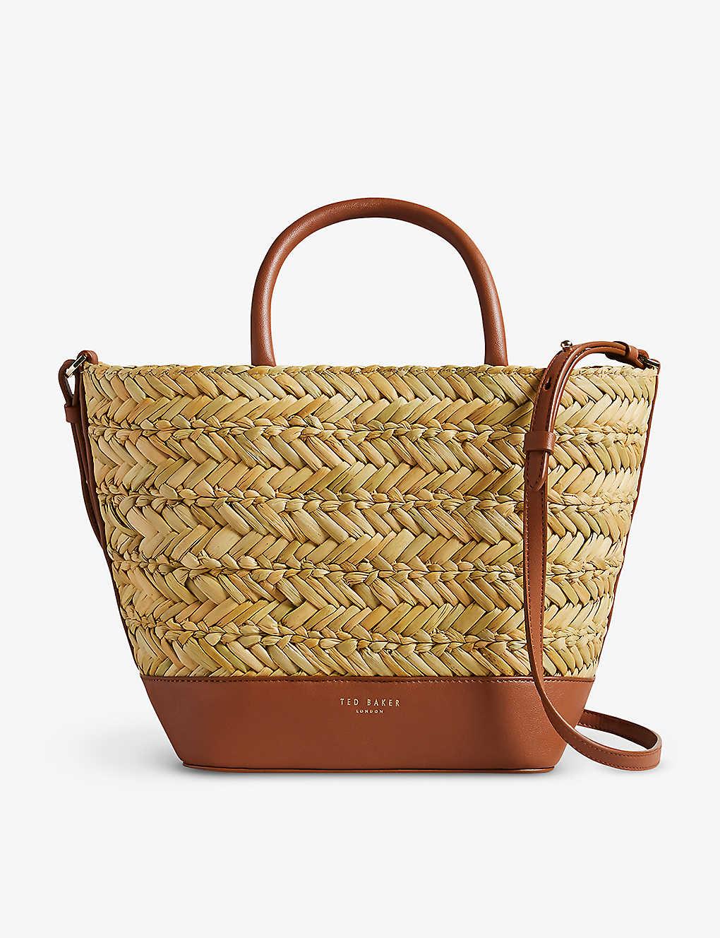 Ted Baker Ivelie Logo embossed Top handle Woven Tote Bag in Metallic Lyst UK