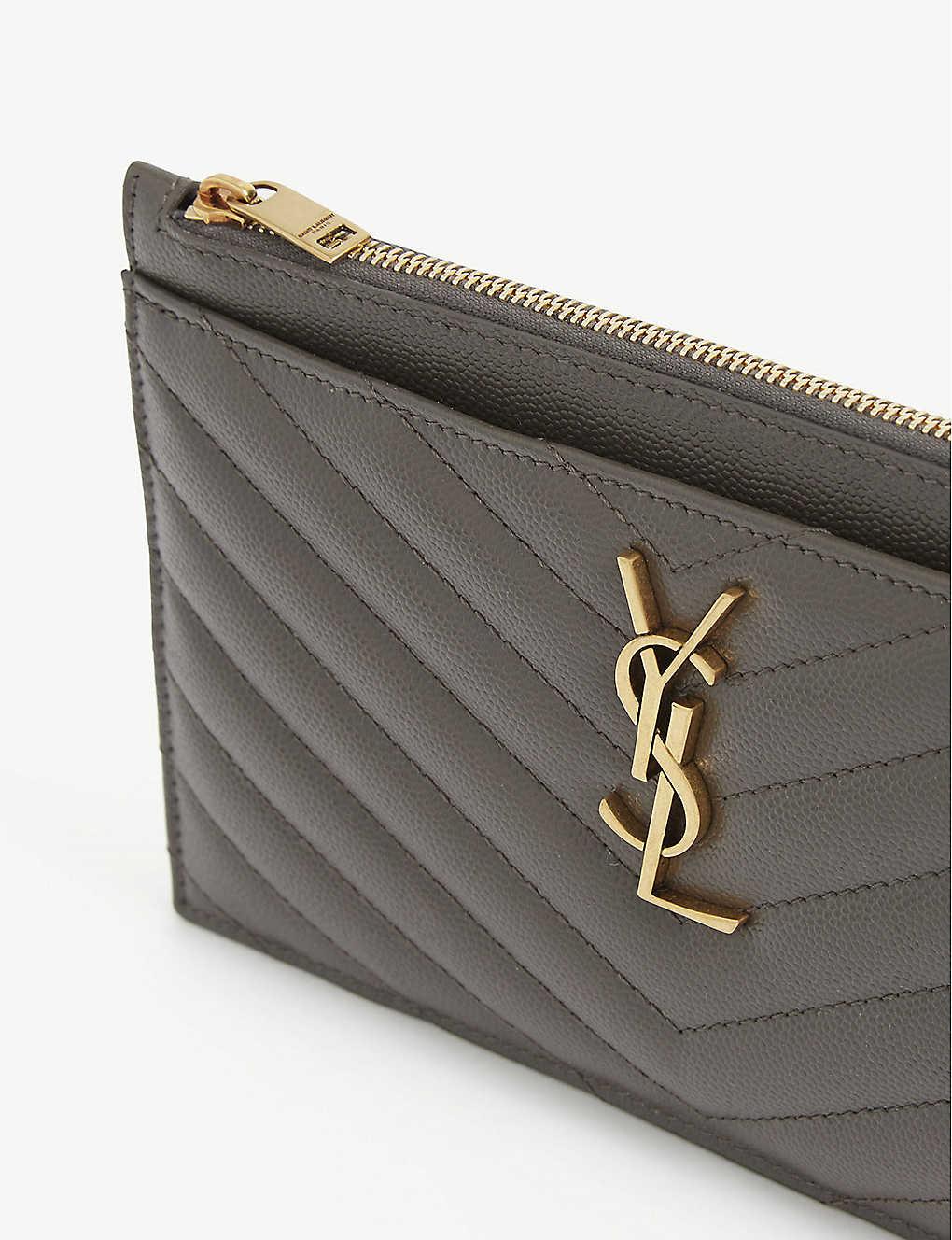 monogram quilted leather pouch