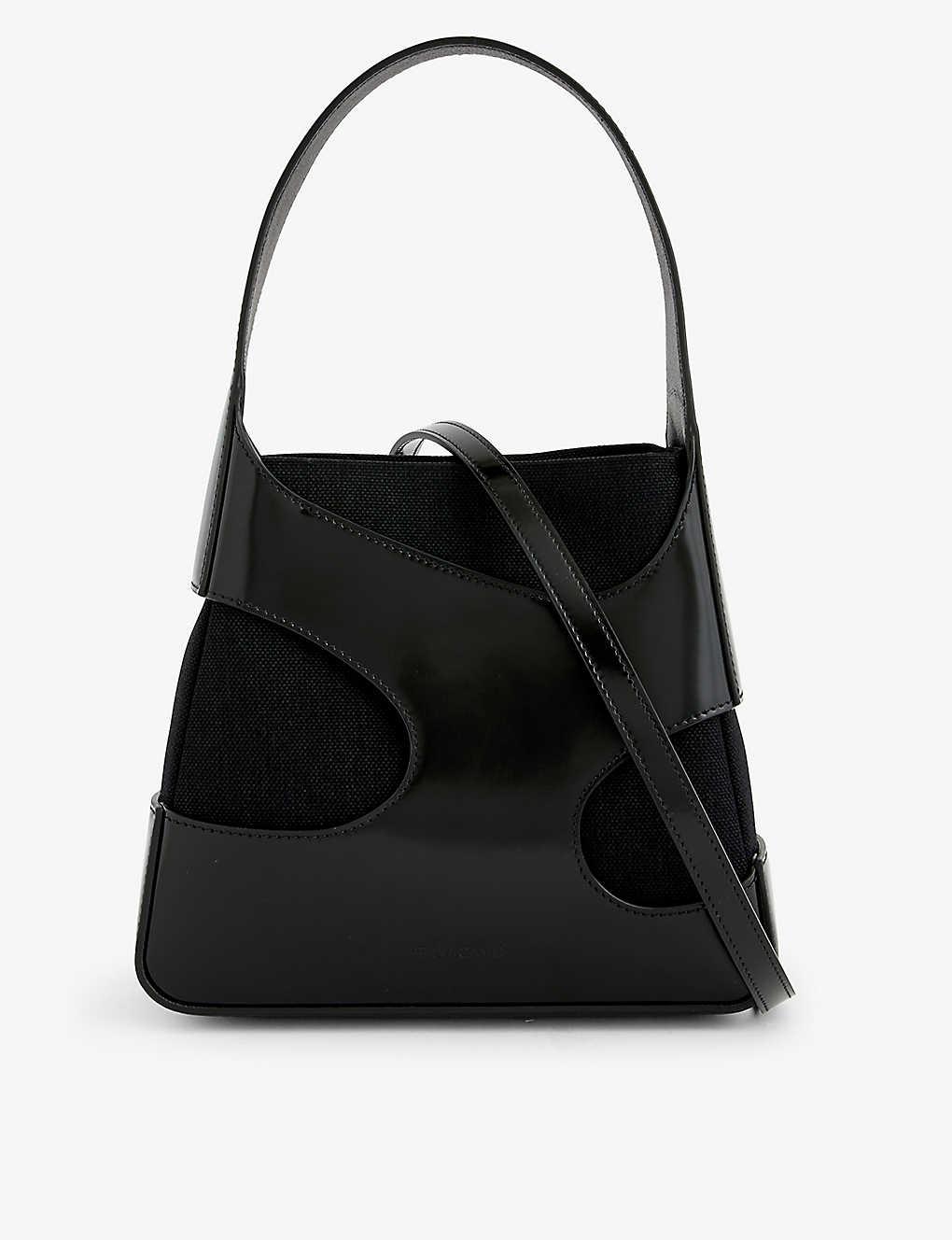 Ferragamo Cut-out Small Leather Shoulder Bag in Black | Lyst
