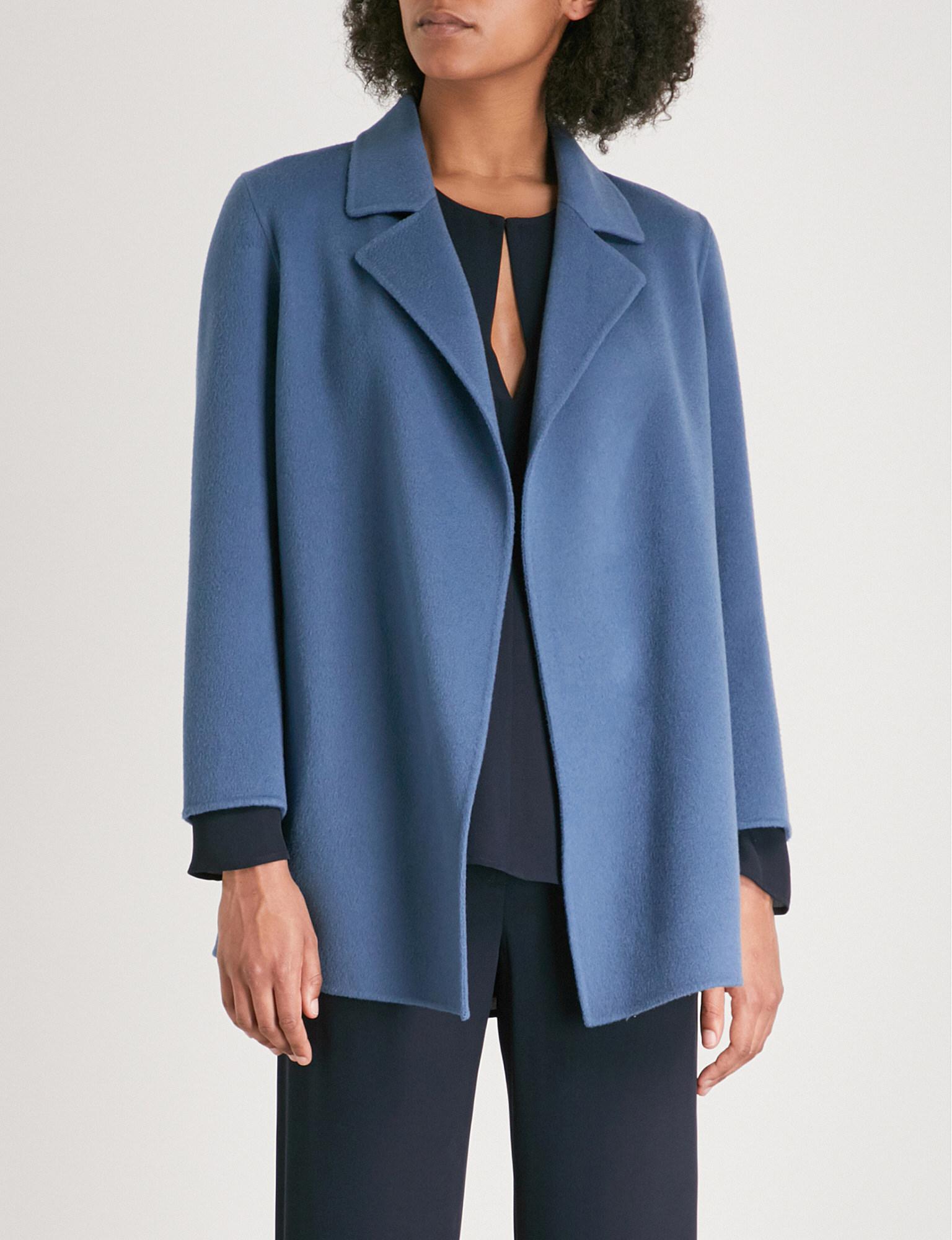 Theory Clairene Wool And Cashmere-blend Jacket in Blue - Lyst
