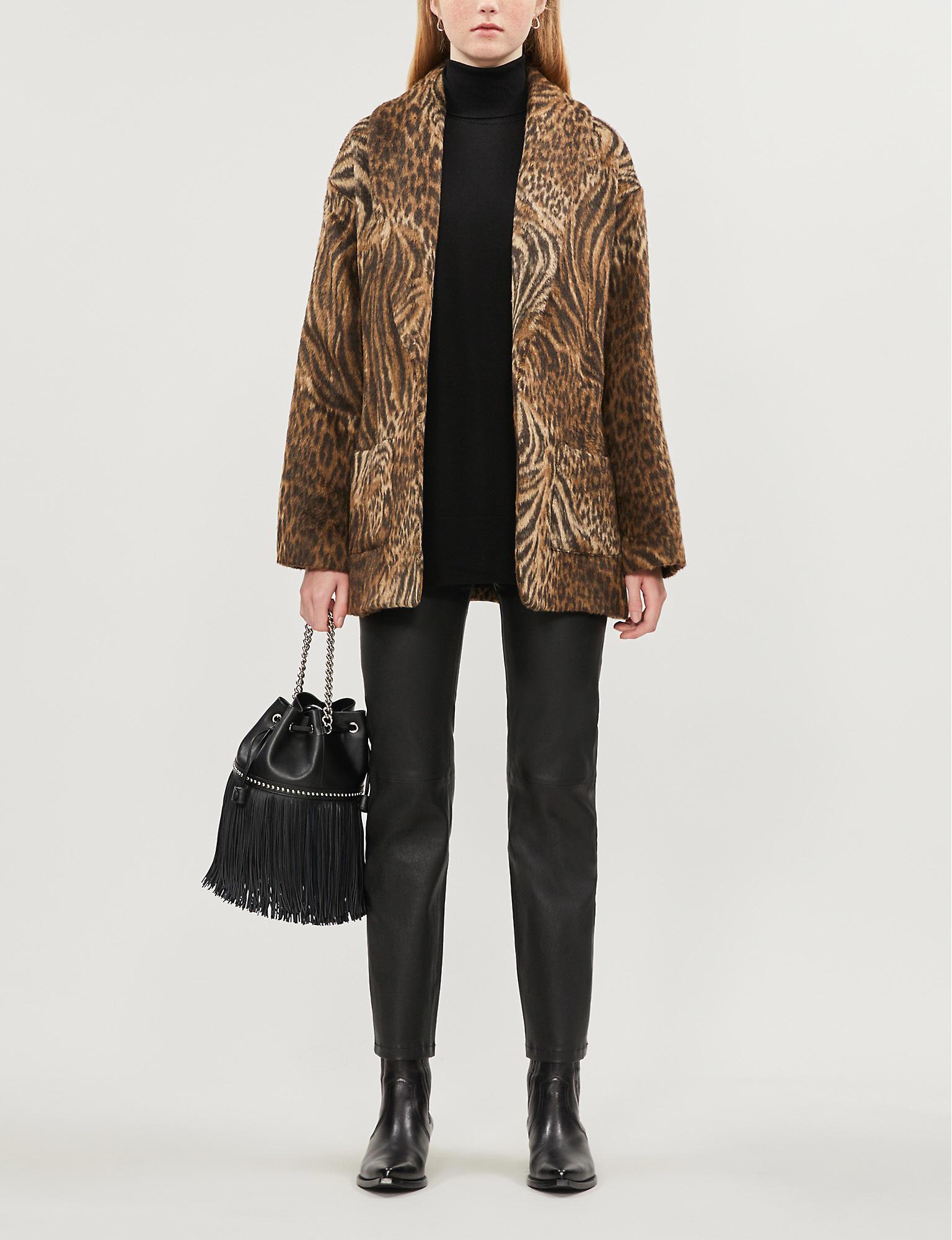 The Kooples Leopard-print Faux-fur Jacket - Lyst