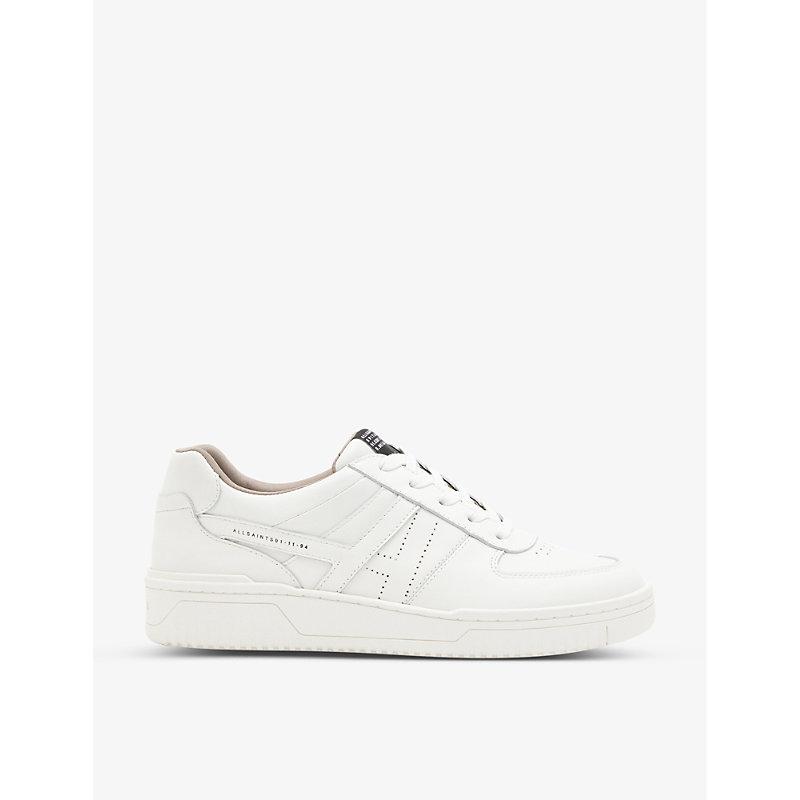 AllSaints Vix Logo-tab Leather Low-top Trainers in White | Lyst