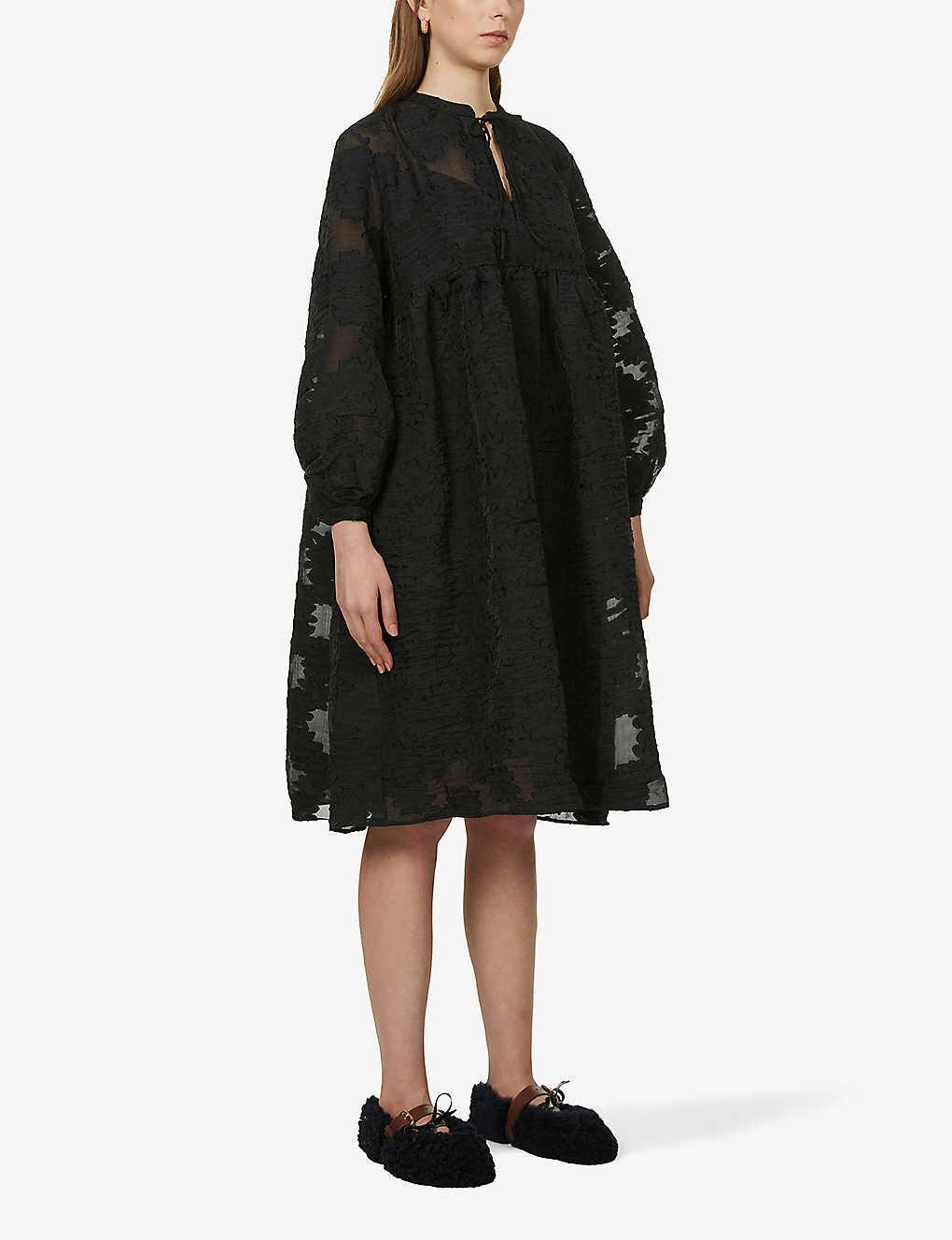 Samsøe & Samsøe Mynthe Oversized Woven Midi Dress in Black | Lyst