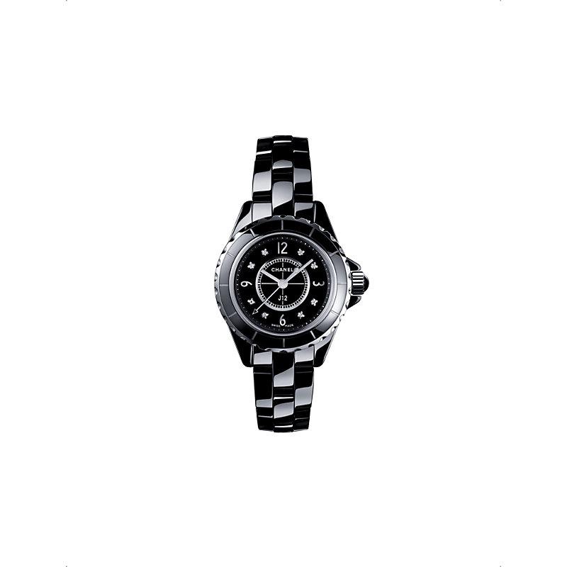 Chanel H2569 J12 29mm Diamond Dial High-tech Ceramic, Steel And Diamond  Quartz Watch in Black