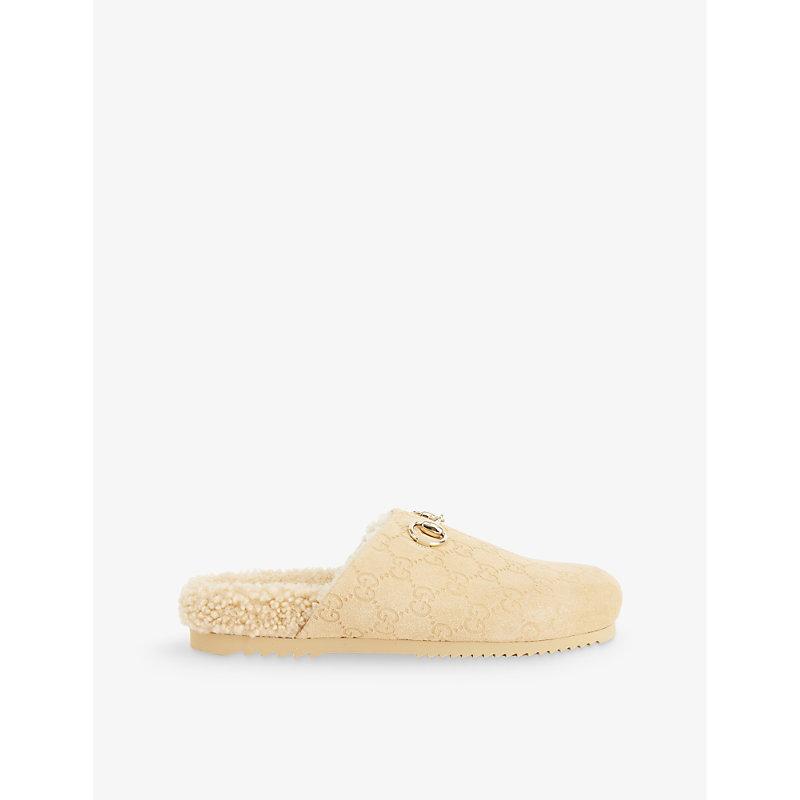 Gold gucci mules deals