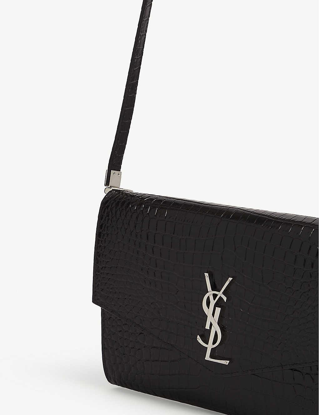 ysl croc embossed clutch