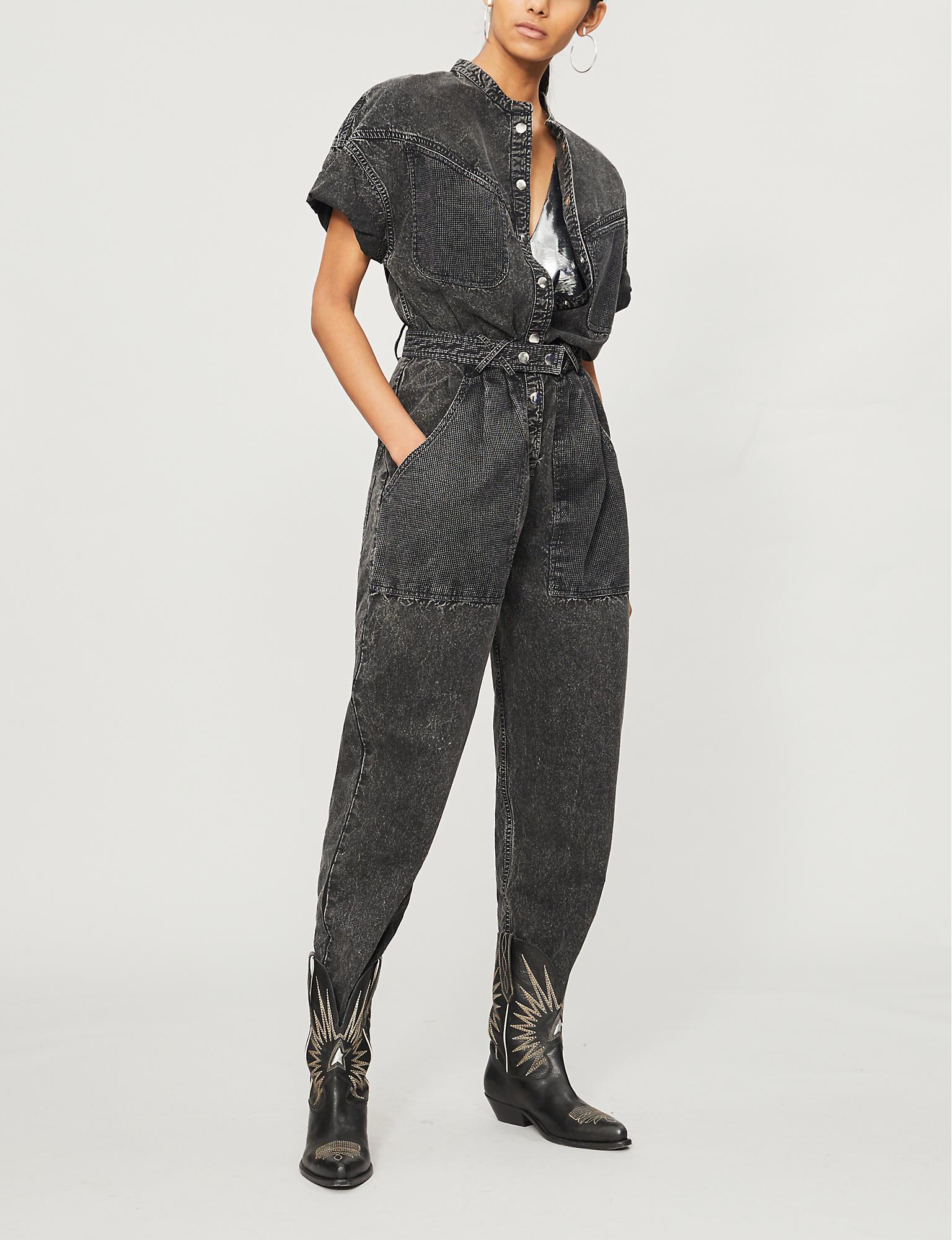 Isabel Marant Tundra Denim Jumpsuit in Black Lyst Canada
