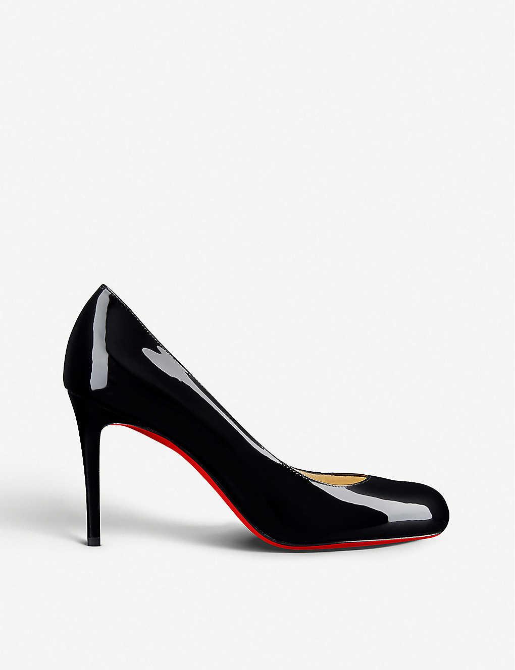 Christian Louboutin Womens Black Simple Pump 85 Patent Calf 37.5