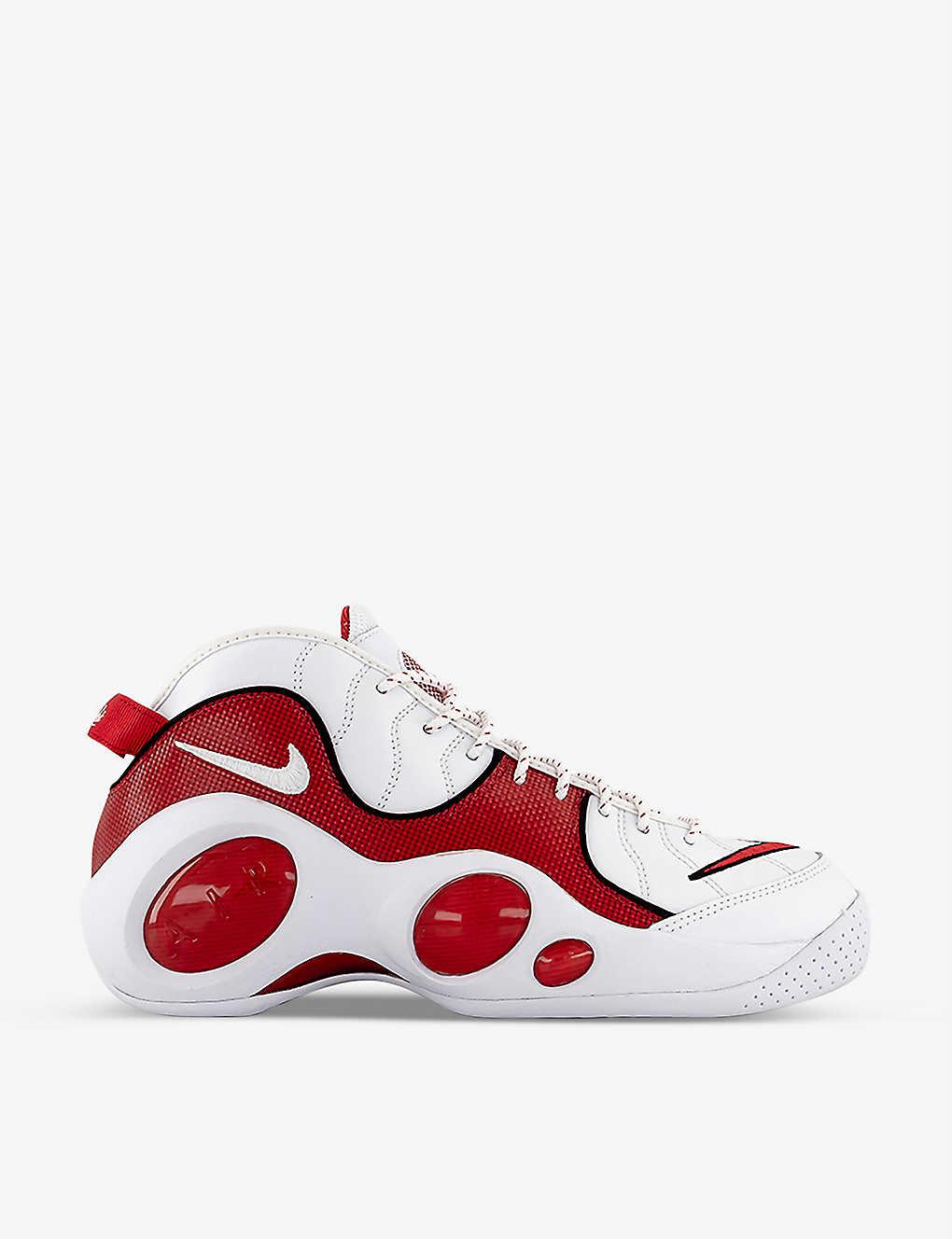 Nike Air Zoom Flight 95 Leather And Faux-leather High-top Trainers in Red  for Men | Lyst Canada