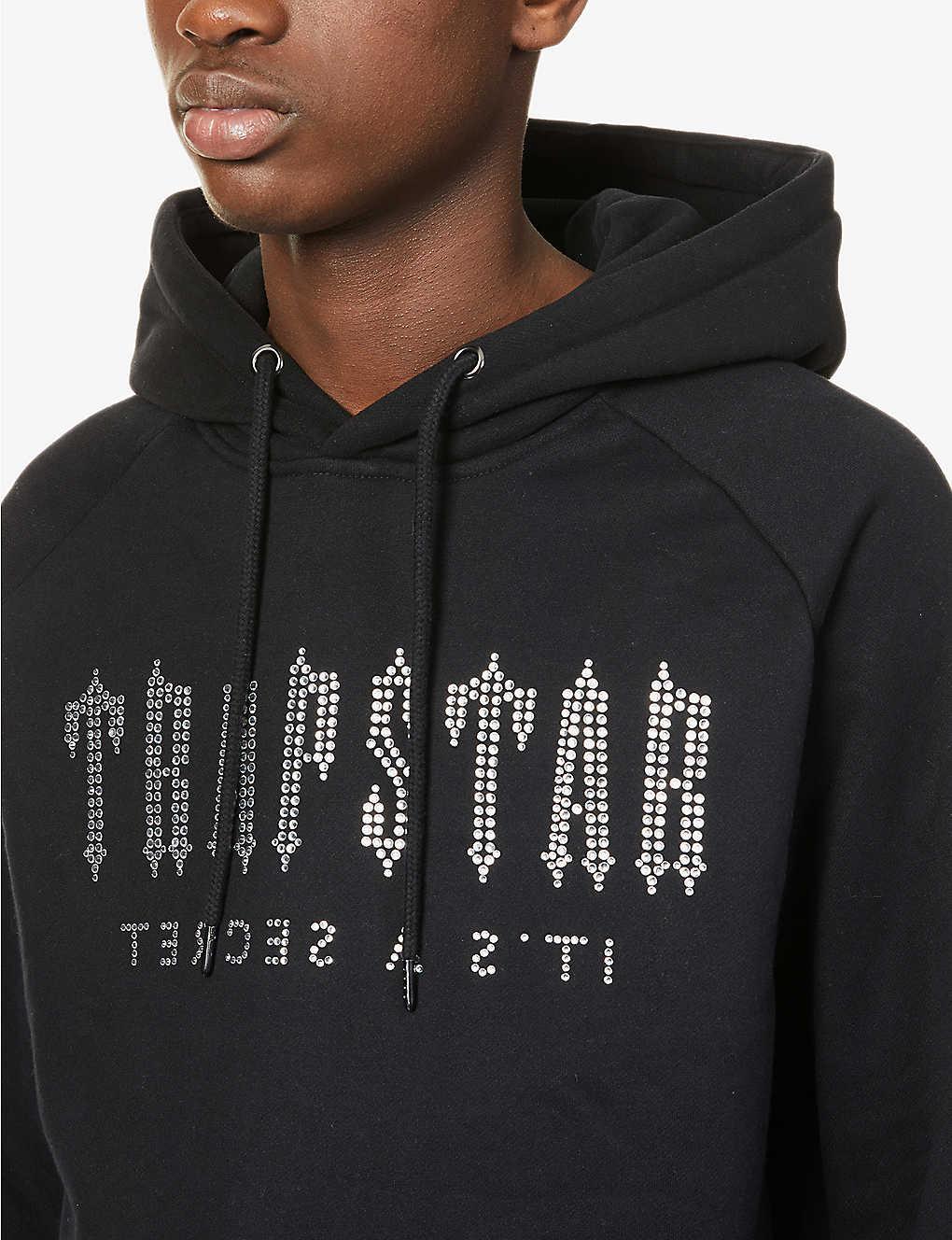 Trapstar Decoded Crystal Oversized Cotton-blend Jersey Hoody in Black for  Men | Lyst Australia