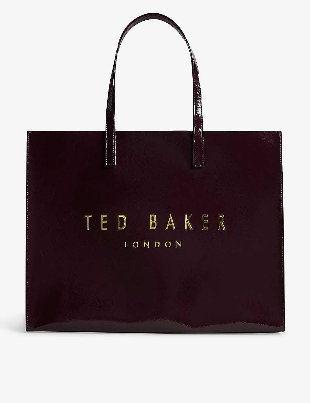 Ted Baker Crikon Logo-print Faux-leather Tote Bag in Red Lyst UK