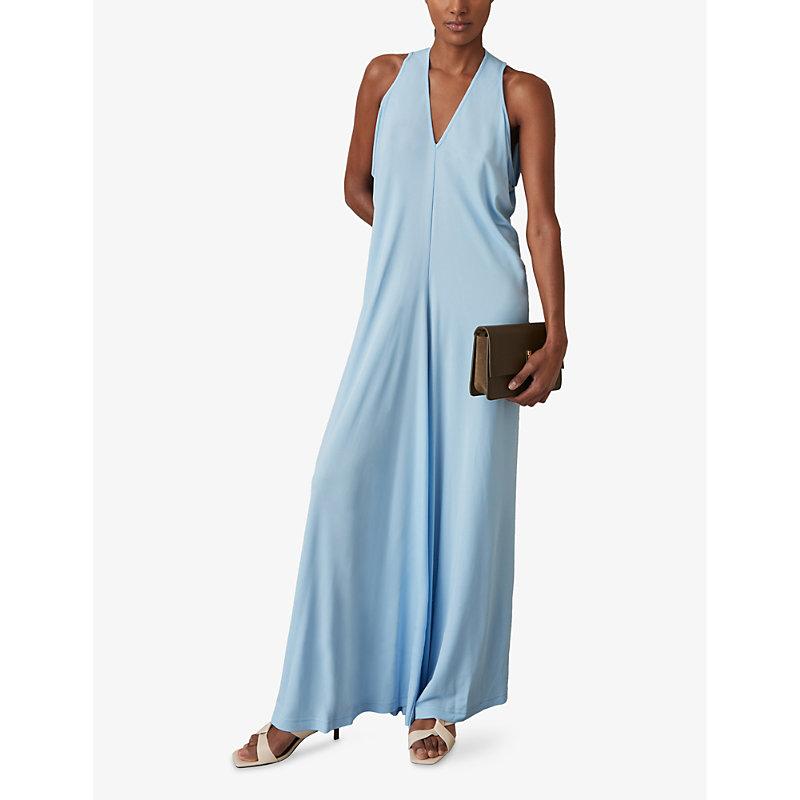 【海外限定】REISSドレス☆Blue Delia Jersey Maxi Dress Reiss Delia Draped Jersey Maxi Dress in Blue | Lyst UK