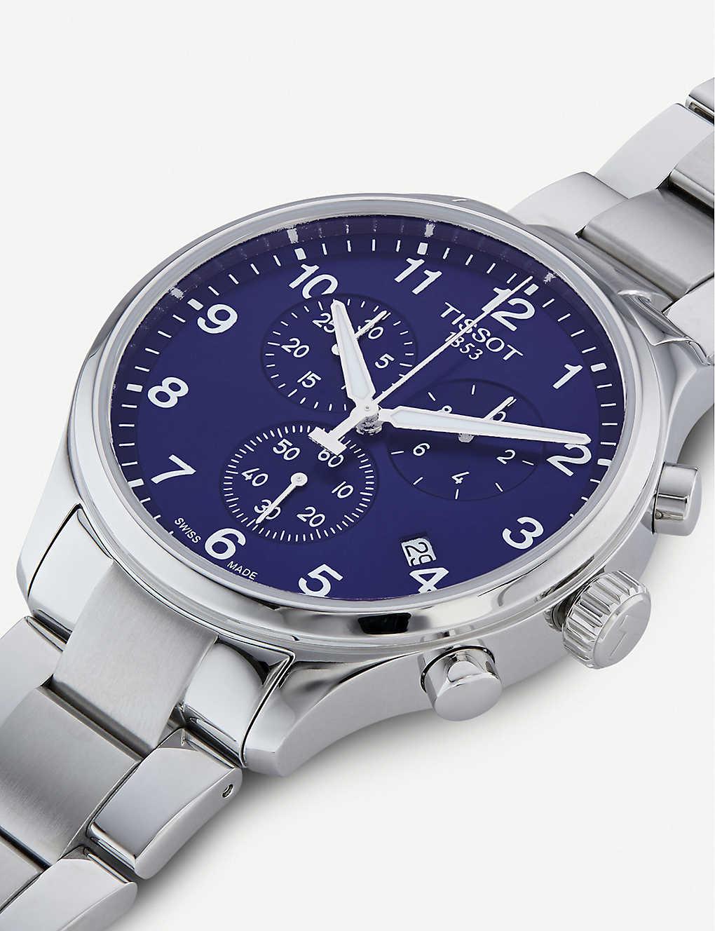 Tissot Chrono Xl Classic Stainless Steel Watch in Blue for Men - Lyst